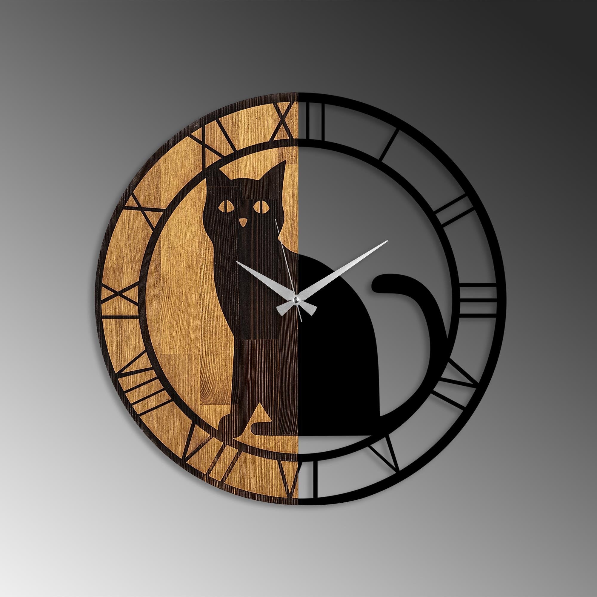 MAS-054 Dekoratif Ahşap Metal Duvar Saati | ByLamp