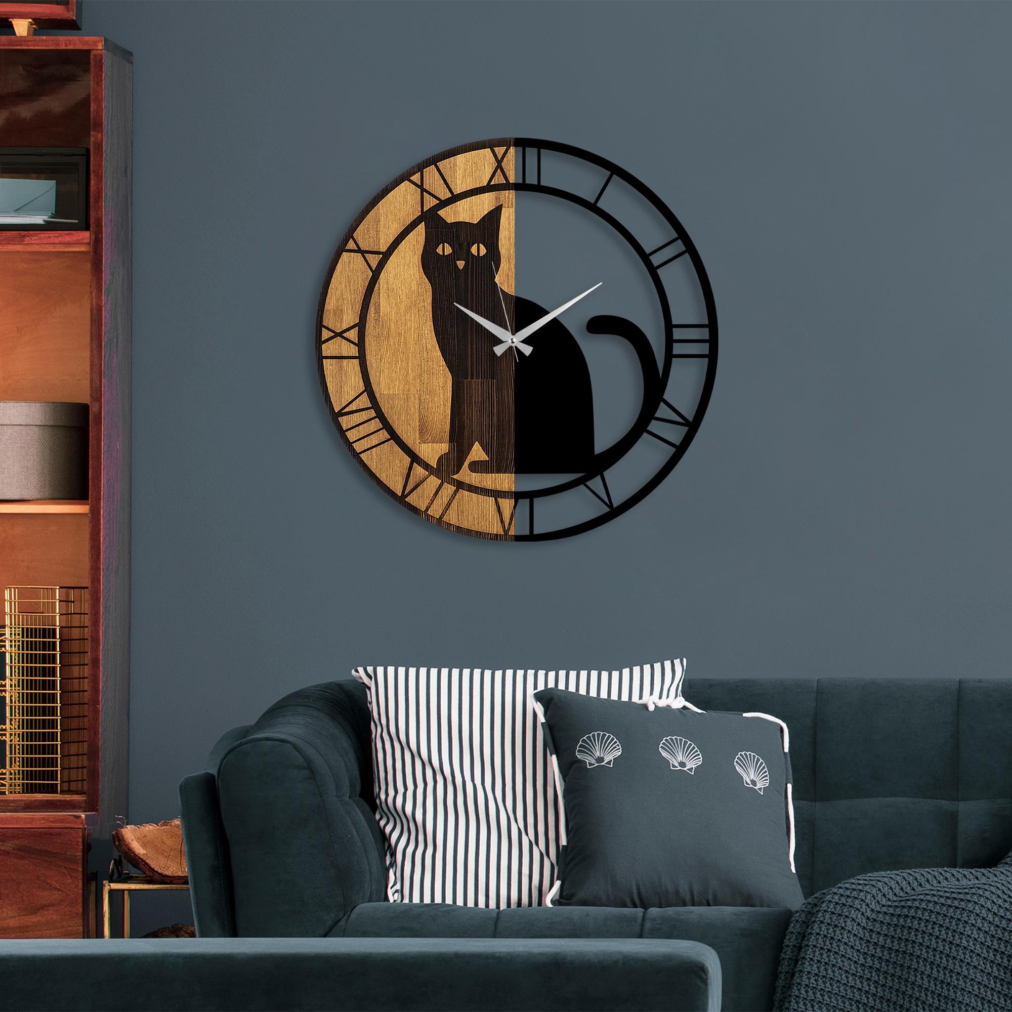 MAS-054 Dekoratif Ahşap Metal Duvar Saati | ByLamp