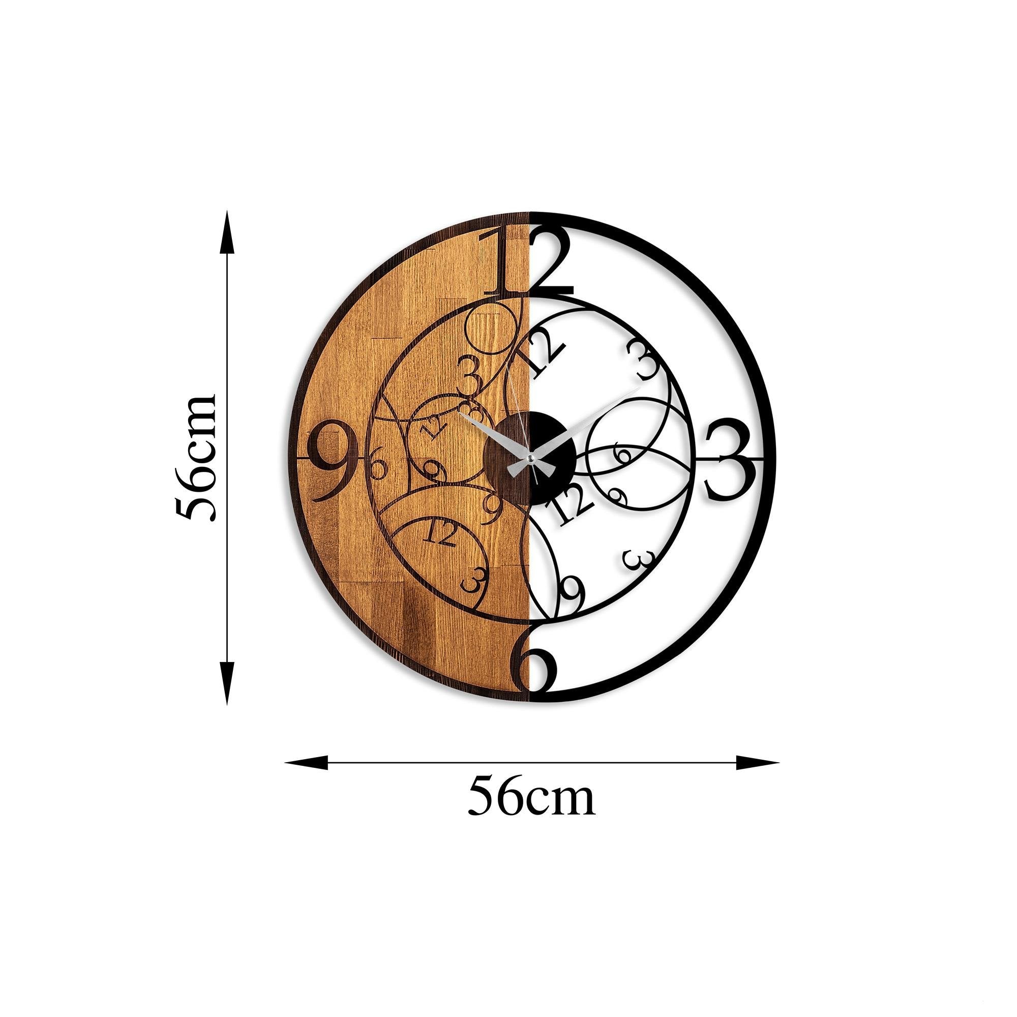 MAS-056 Dekoratif Ahşap Metal Duvar Saati | ByLamp