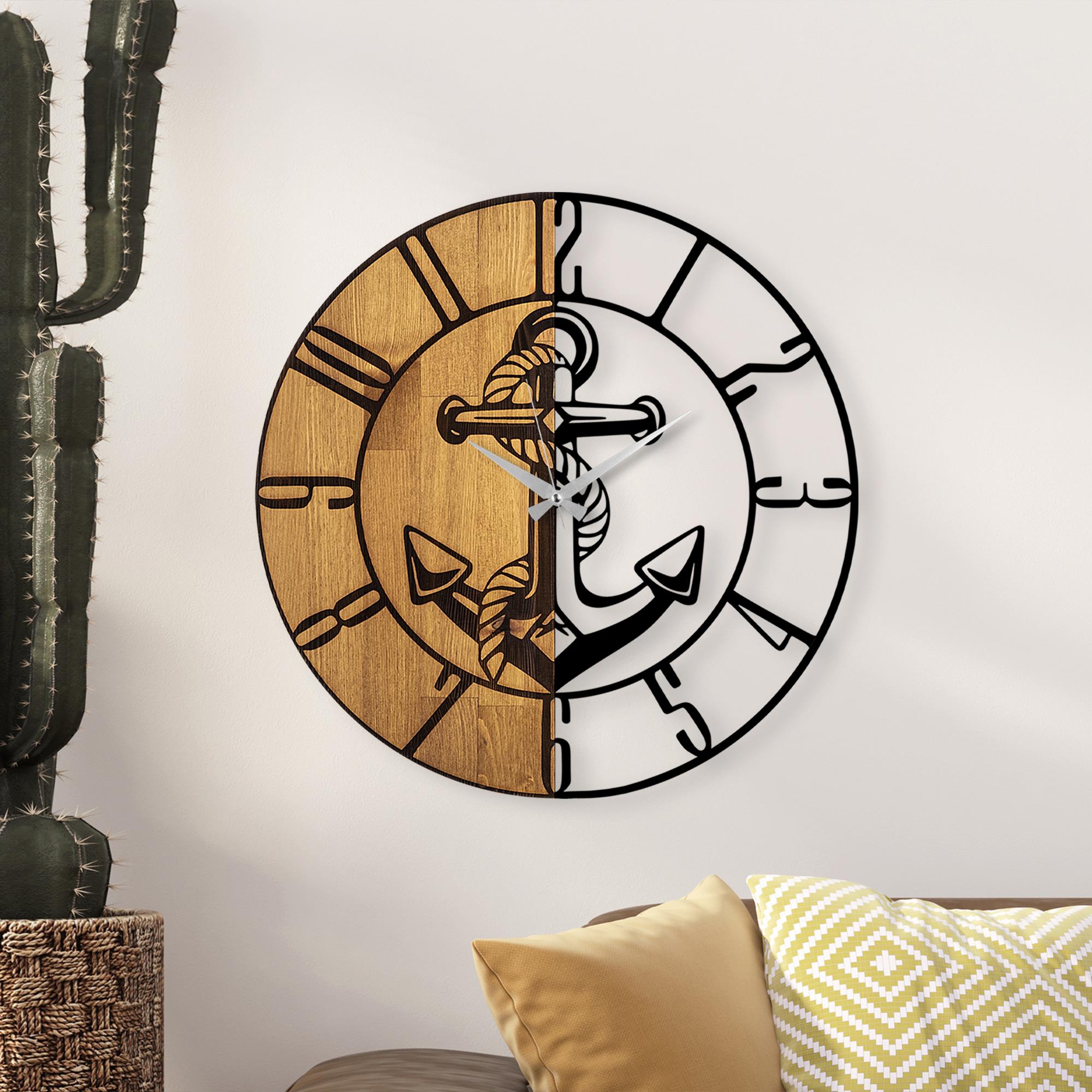 MAS-058 Dekoratif Ahşap Metal Duvar Saati | ByLamp