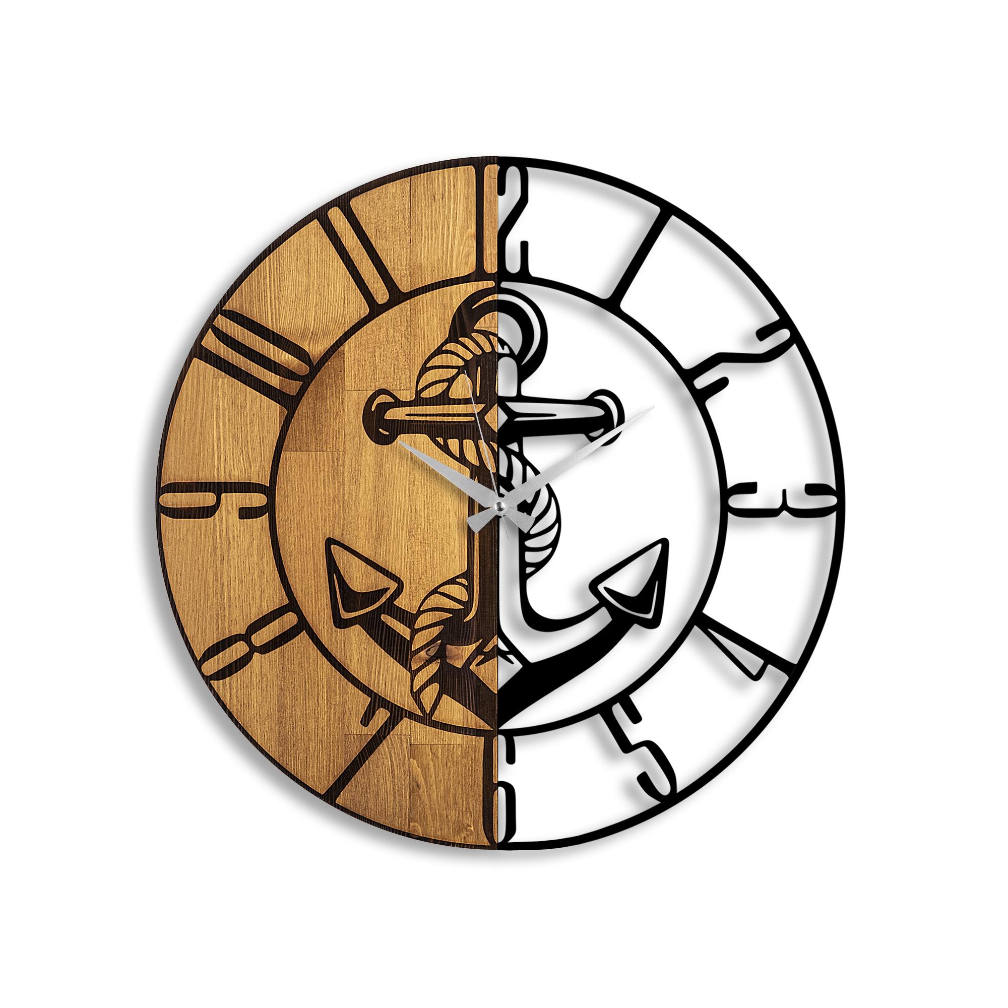 MAS-058 Dekoratif Ahşap Metal Duvar Saati | ByLamp