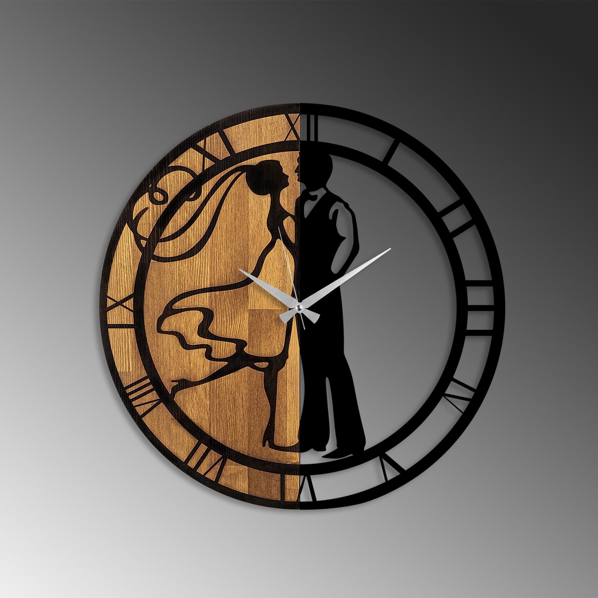 MAS-066 Dekoratif Ahşap Metal Duvar Saati | ByLamp