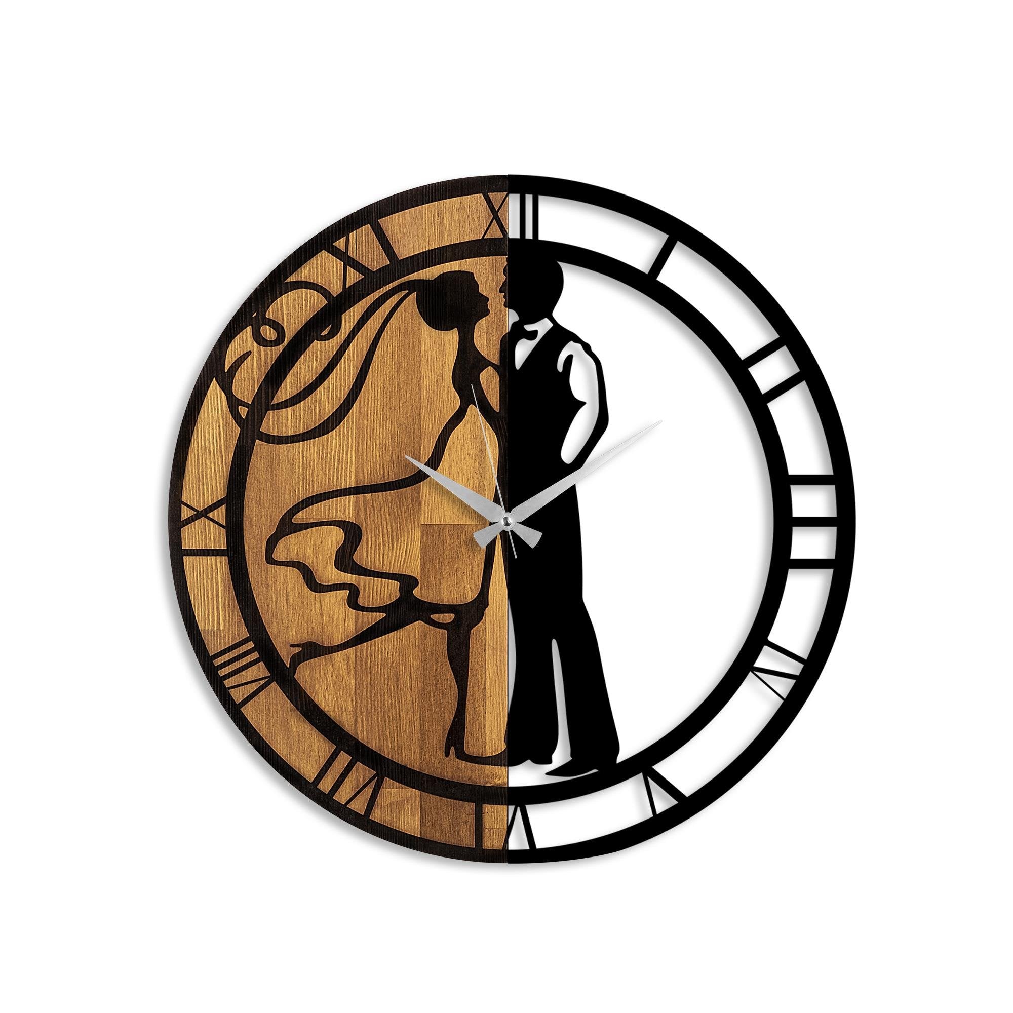 MAS-066 Dekoratif Ahşap Metal Duvar Saati | ByLamp