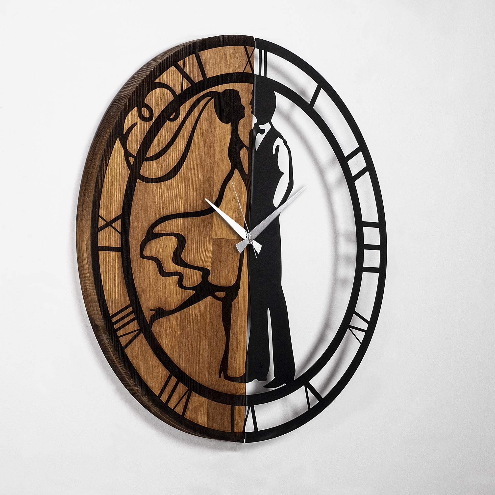 MAS-066 Dekoratif Ahşap Metal Duvar Saati | ByLamp