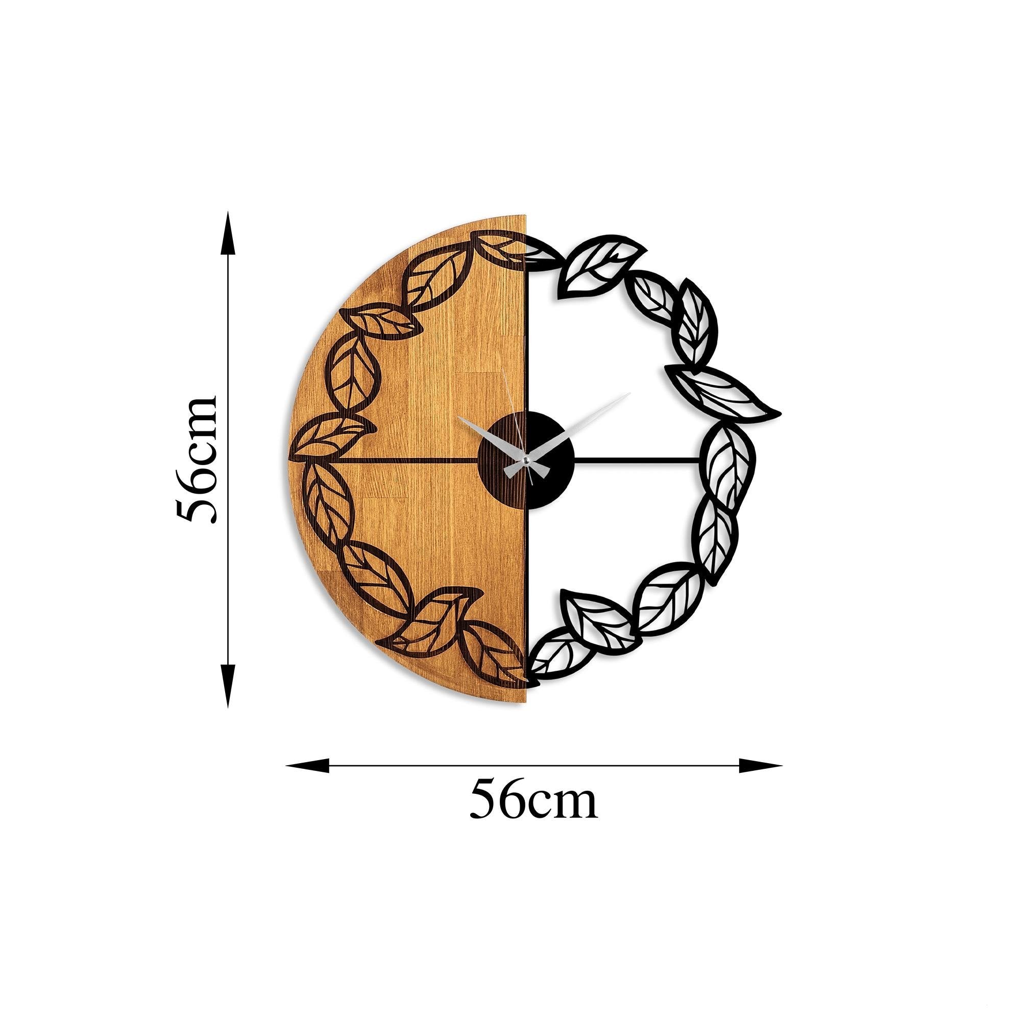 MAS-068 Dekoratif Ahşap Metal Duvar Saati | ByLamp