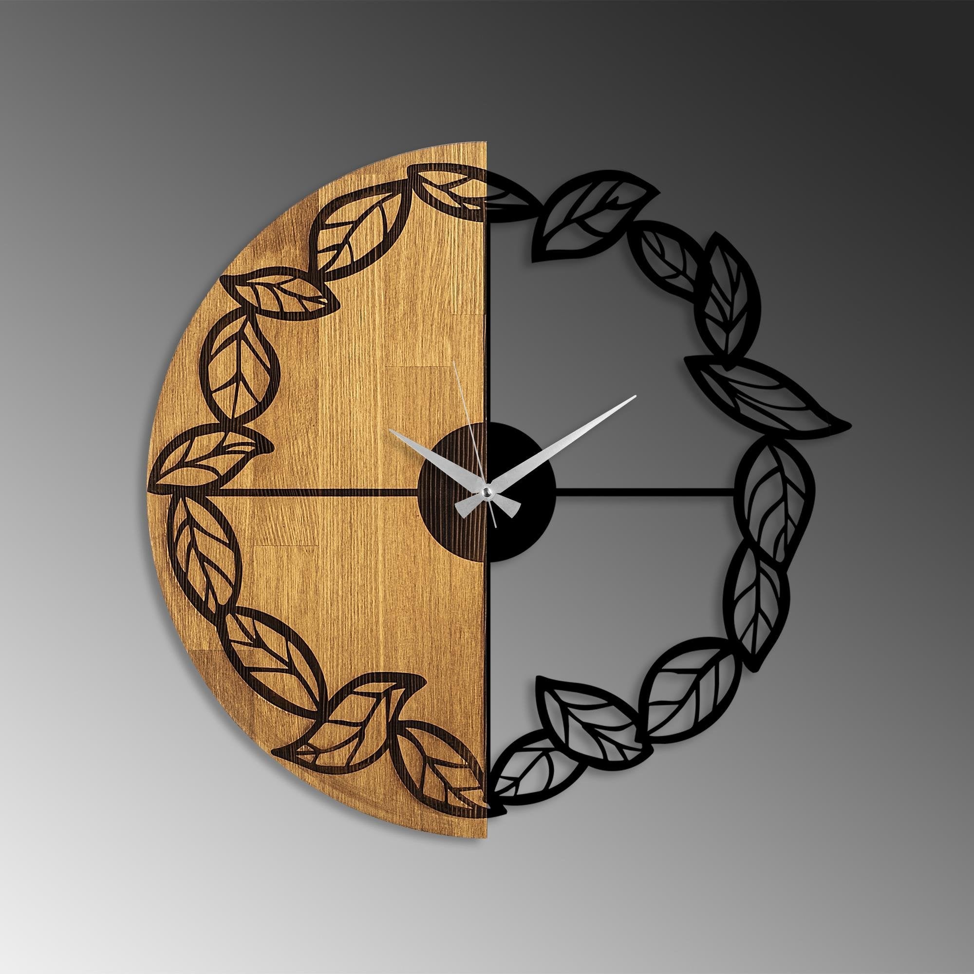 MAS-068 Dekoratif Ahşap Metal Duvar Saati | ByLamp