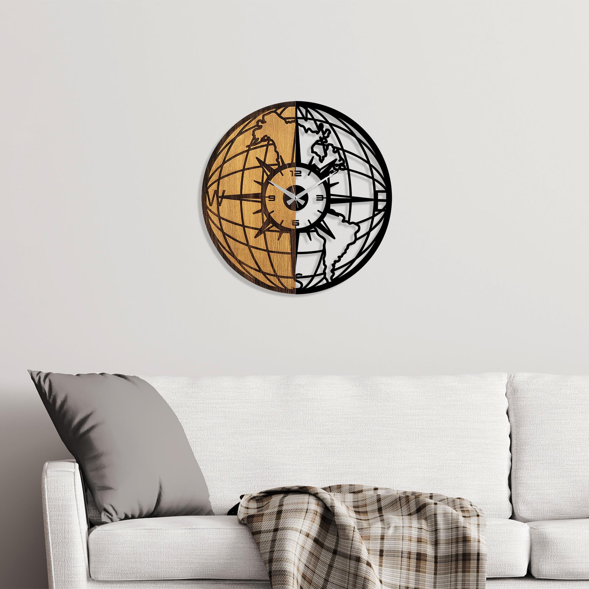 MAS-070 Dekoratif Ahşap Metal Duvar Saati | ByLamp