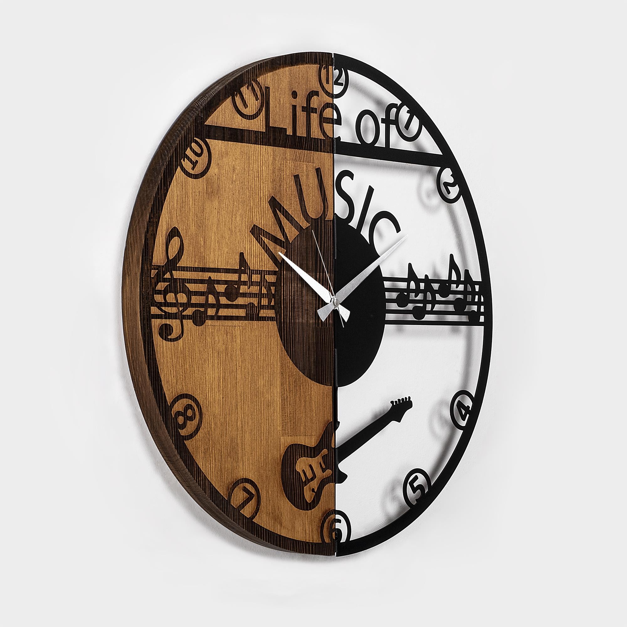 MAS-072 Dekoratif Ahşap Metal Duvar Saati | ByLamp