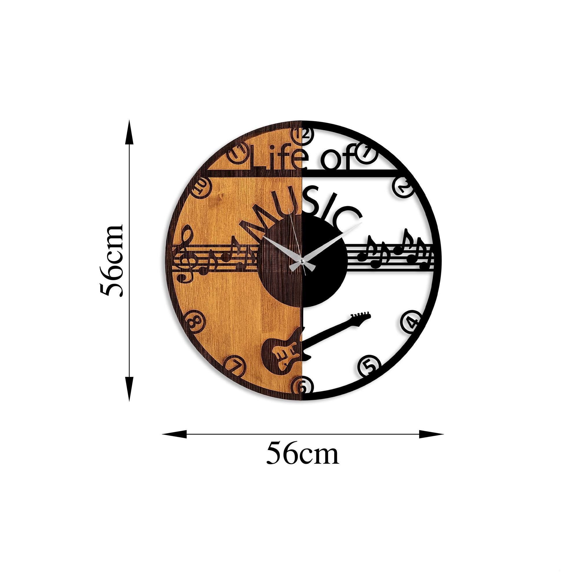 MAS-072 Dekoratif Ahşap Metal Duvar Saati | ByLamp