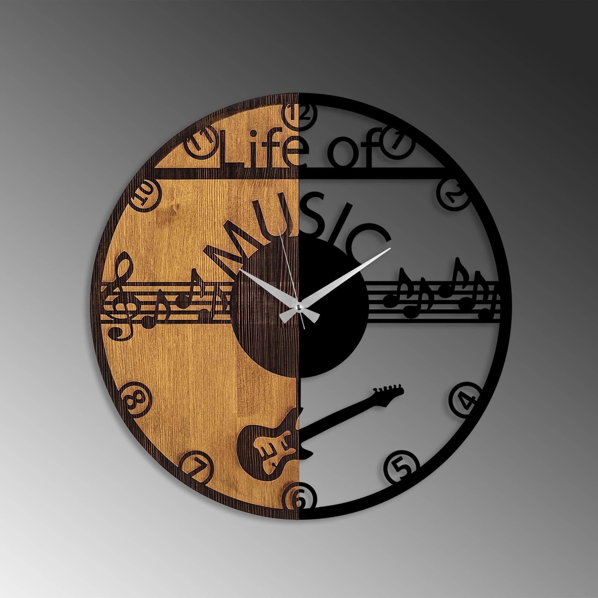 MAS-072 Dekoratif Ahşap Metal Duvar Saati | ByLamp