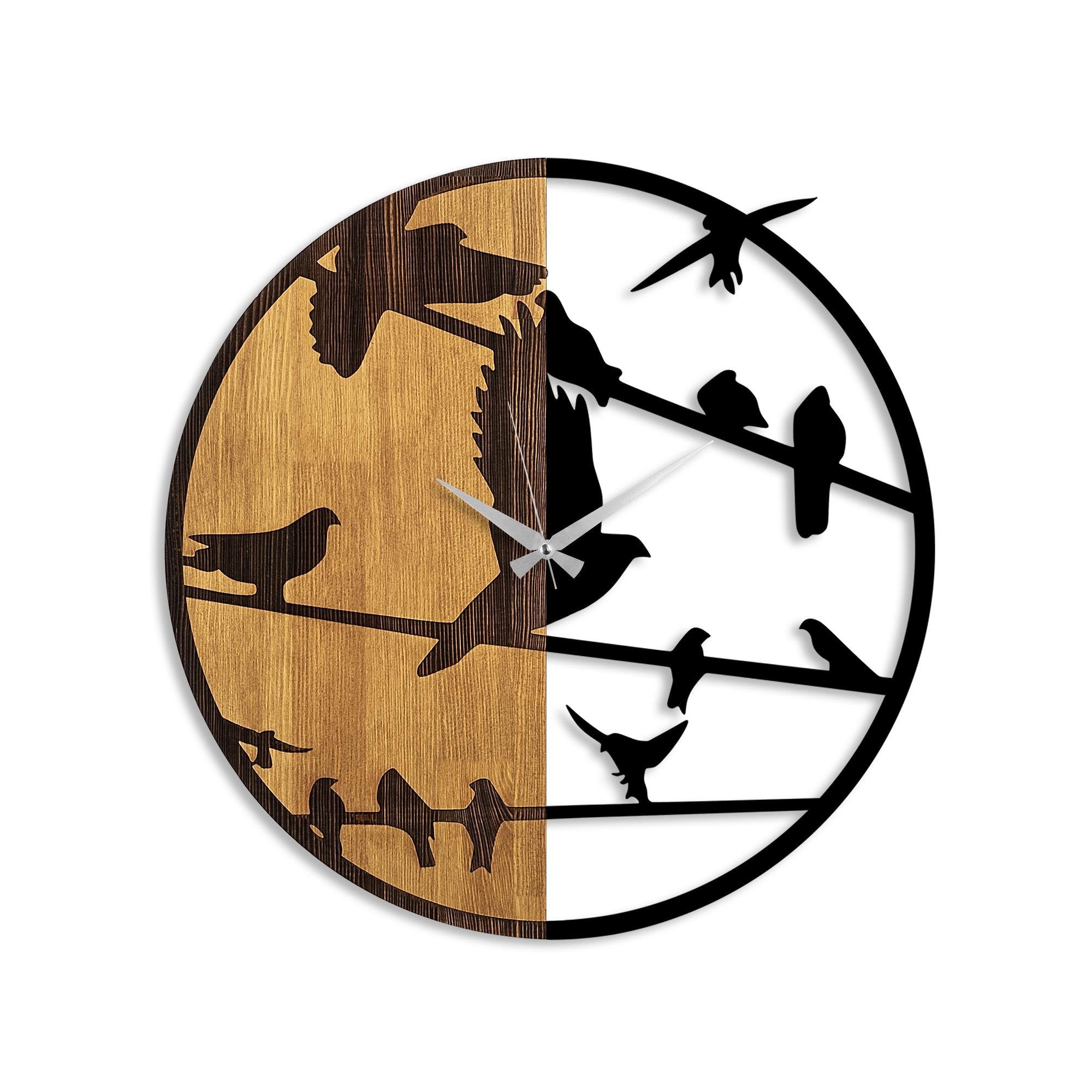 MAS-073 Dekoratif Ahşap Metal Duvar Saati | ByLamp