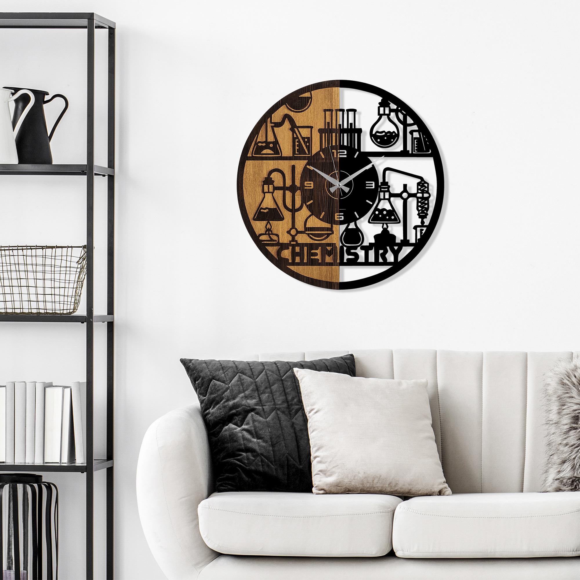 MAS-076 Dekoratif Ahşap Metal Duvar Saati | ByLamp