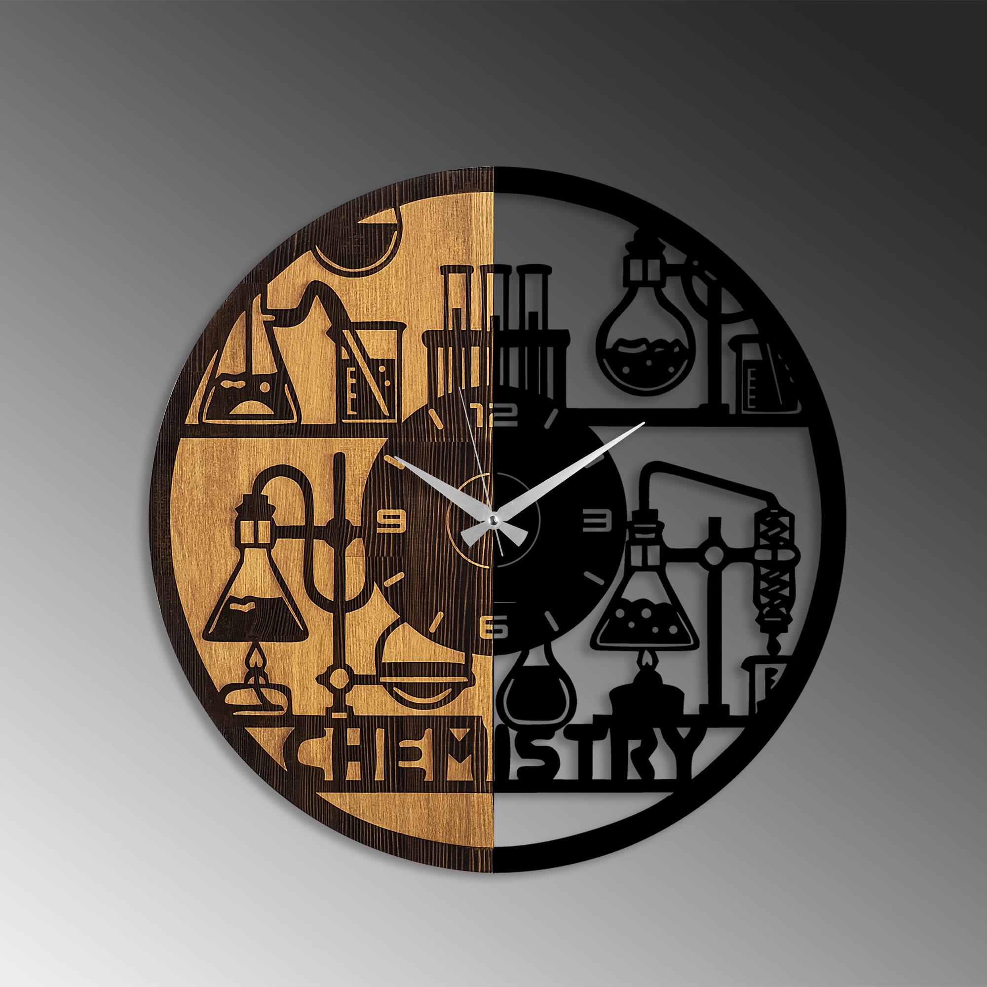 MAS-076 Dekoratif Ahşap Metal Duvar Saati | ByLamp