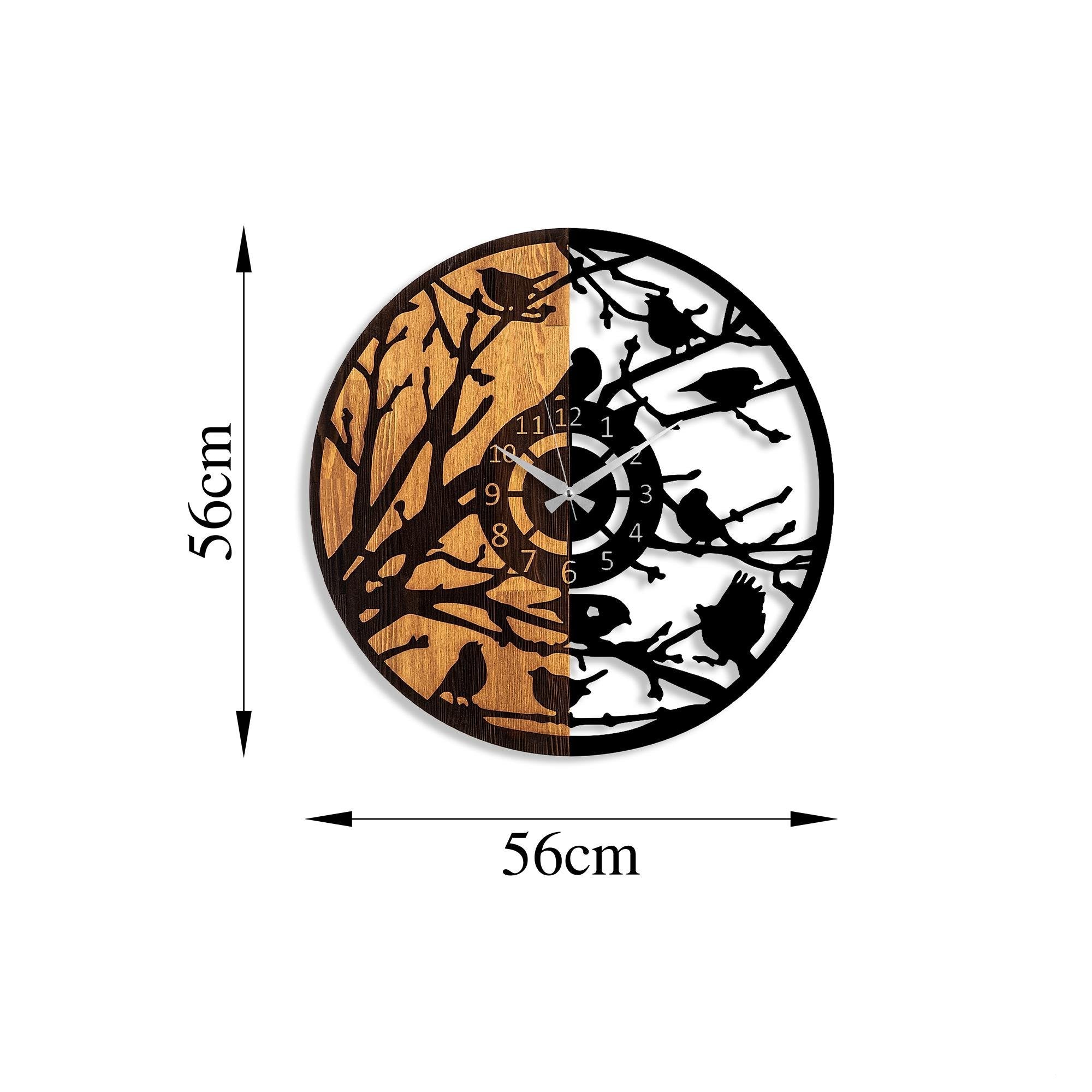 MAS-079 Dekoratif Ahşap Metal Duvar Saati | ByLamp