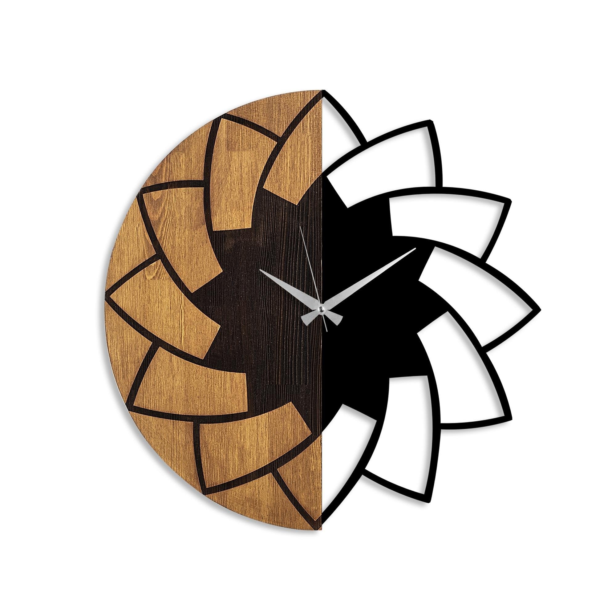 MAS-080 Dekoratif Ahşap Metal Duvar Saati | ByLamp