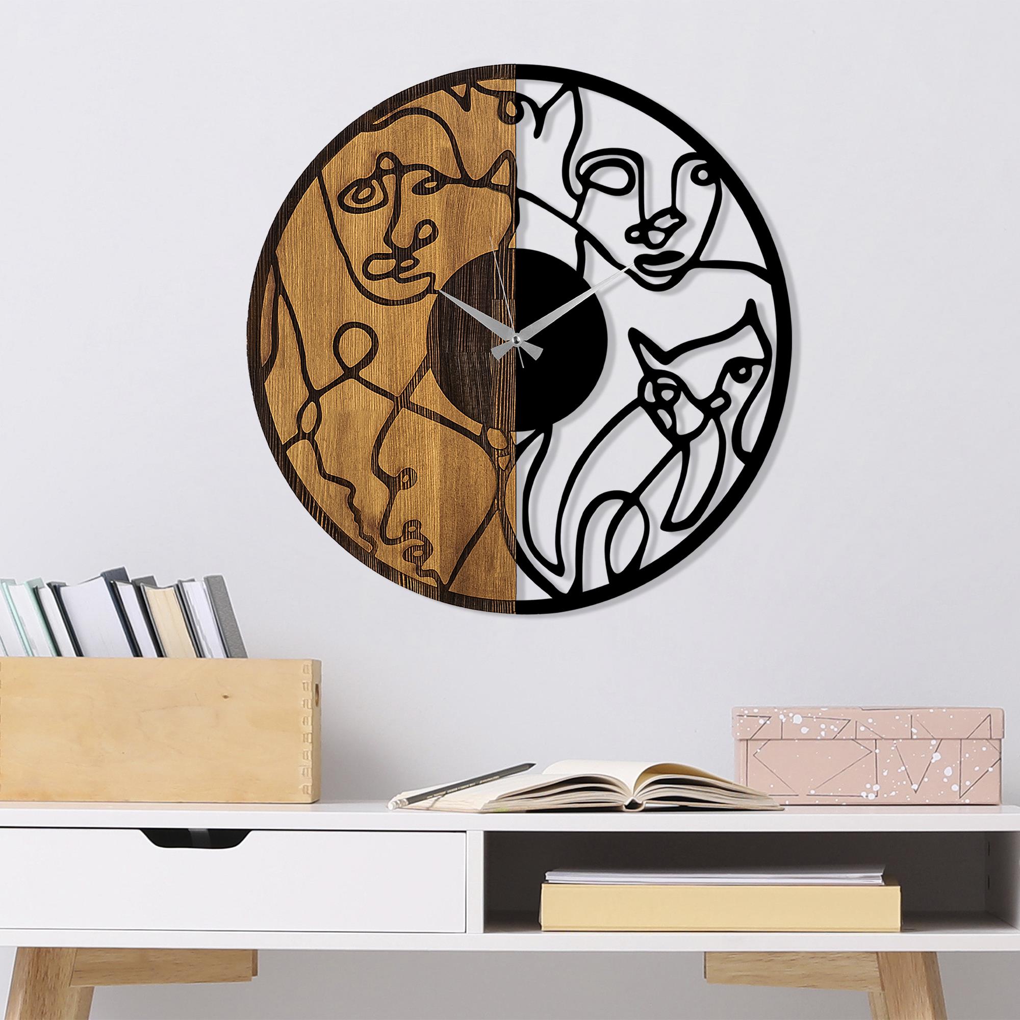 MAS-081 Dekoratif Ahşap Metal Duvar Saati | ByLamp