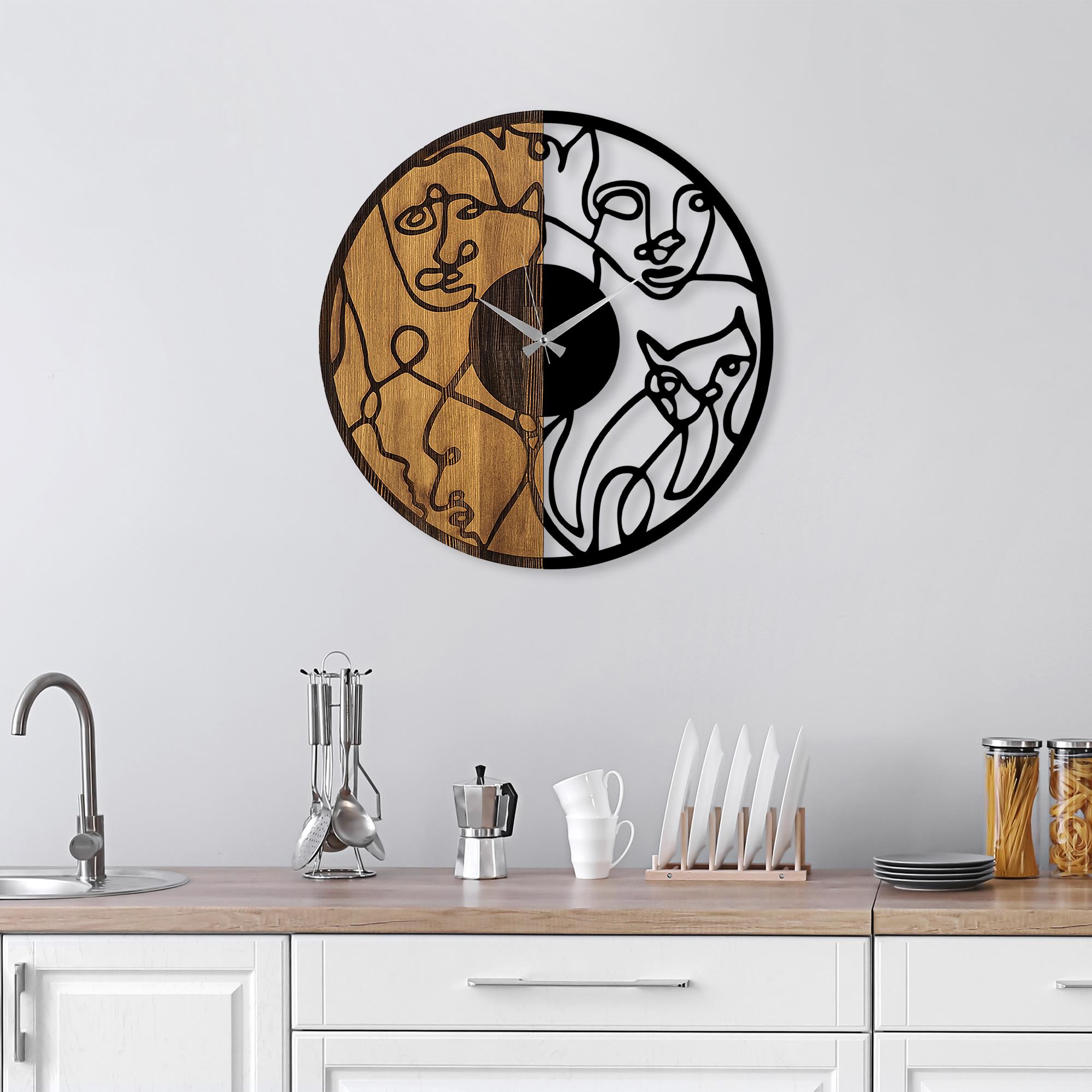 MAS-081 Dekoratif Ahşap Metal Duvar Saati | ByLamp