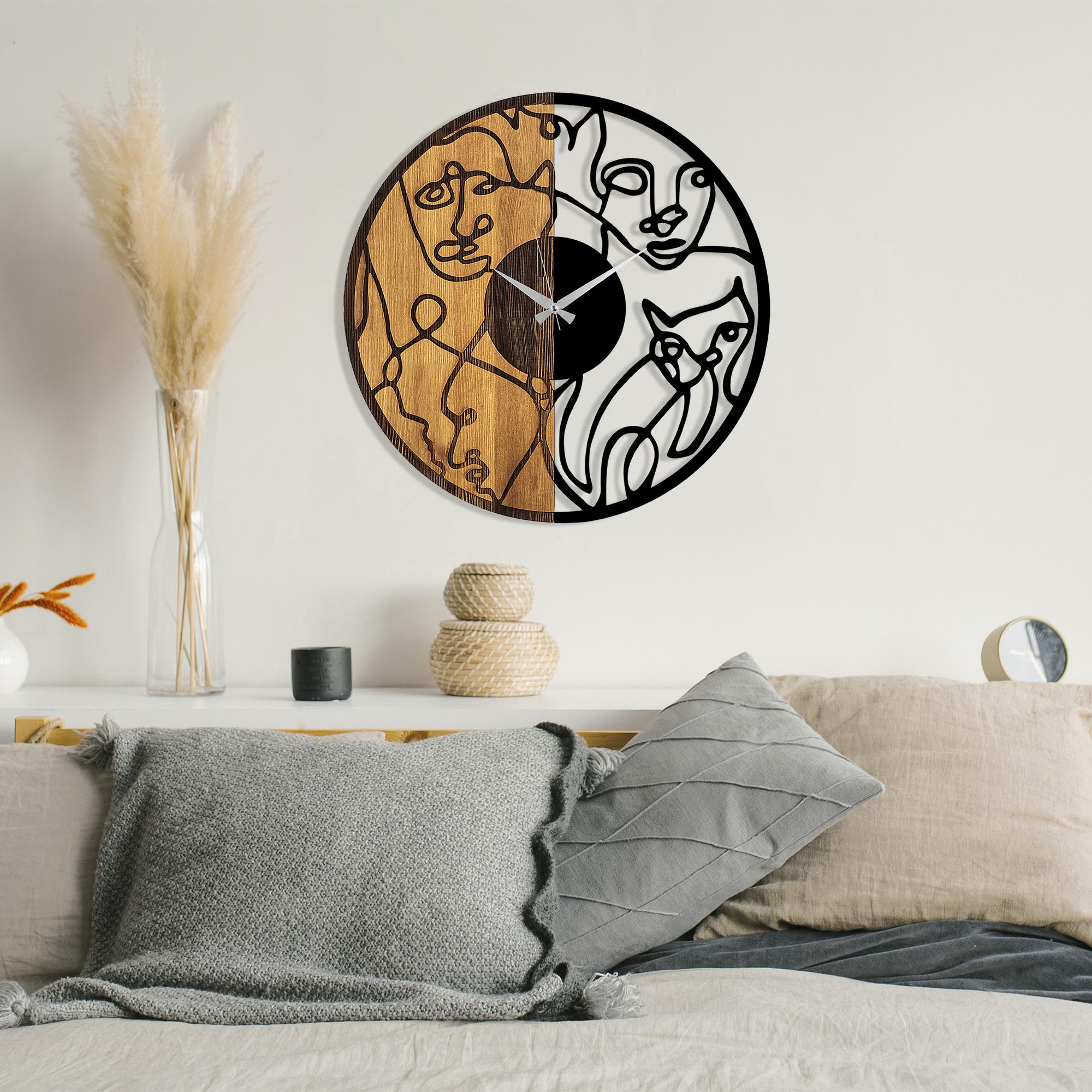 MAS-081 Dekoratif Ahşap Metal Duvar Saati | ByLamp