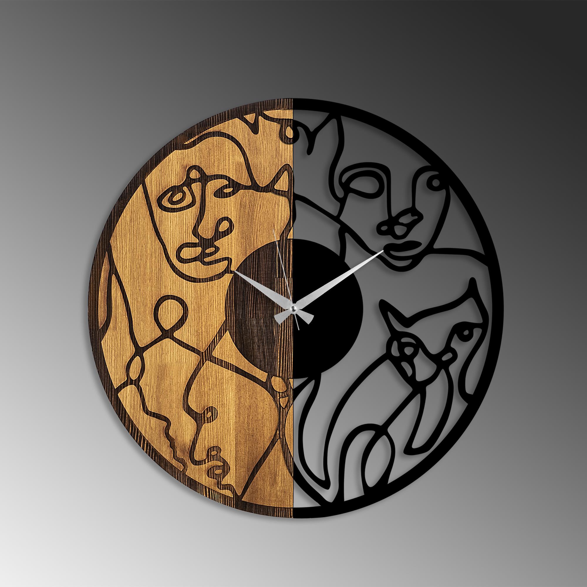 MAS-081 Dekoratif Ahşap Metal Duvar Saati | ByLamp