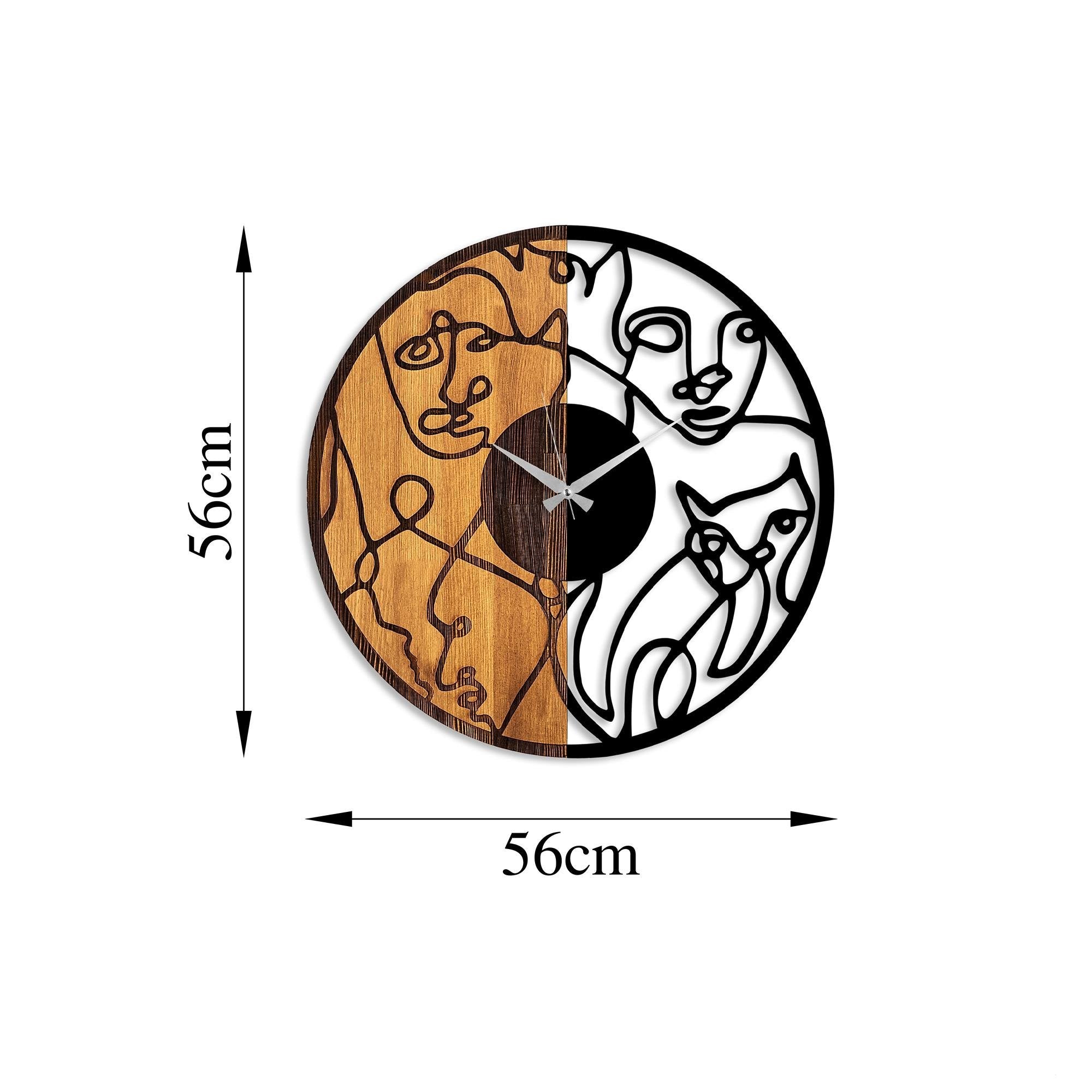 MAS-081 Dekoratif Ahşap Metal Duvar Saati | ByLamp