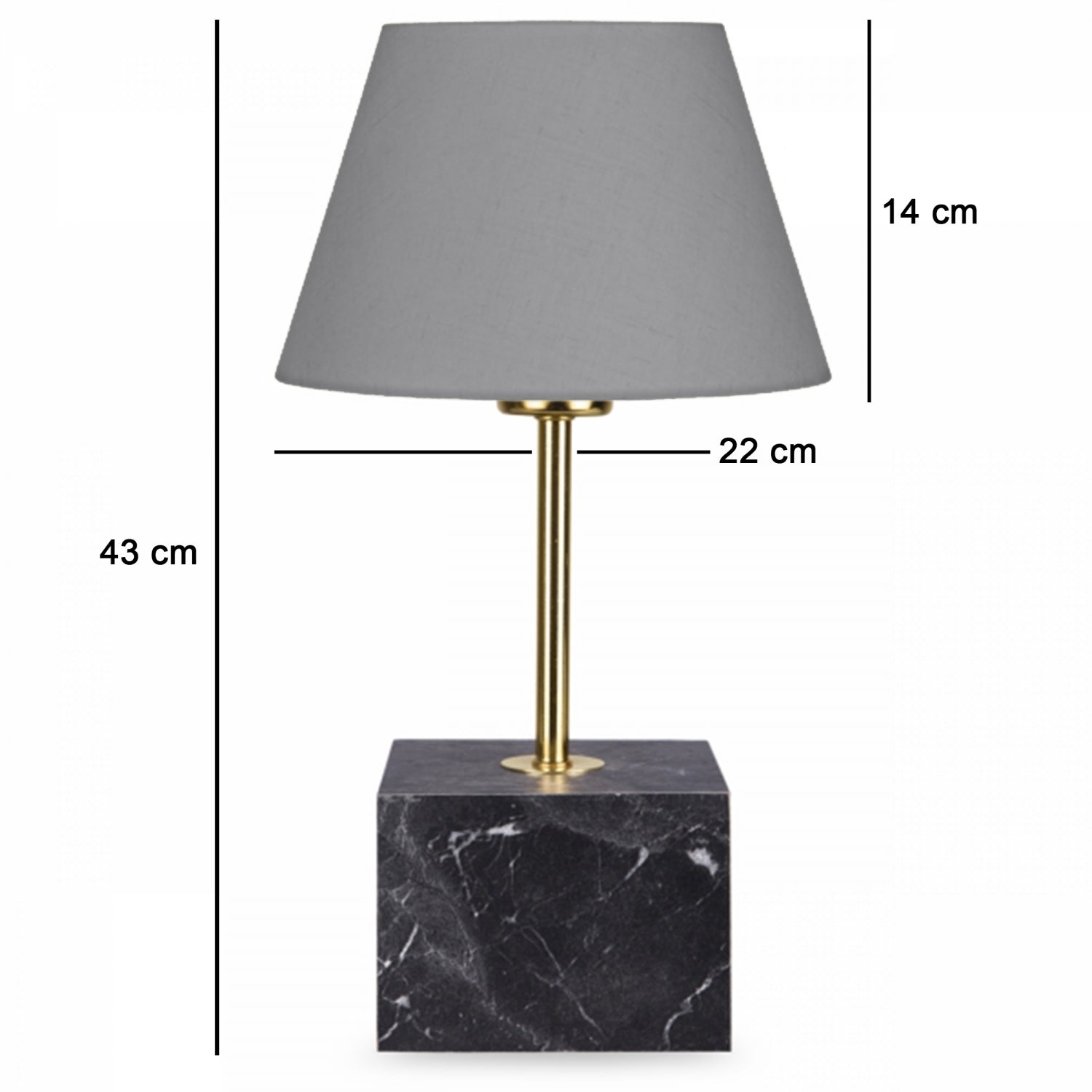 Marble Patterned Anthracite Headed Design Lampshade | ByLamp