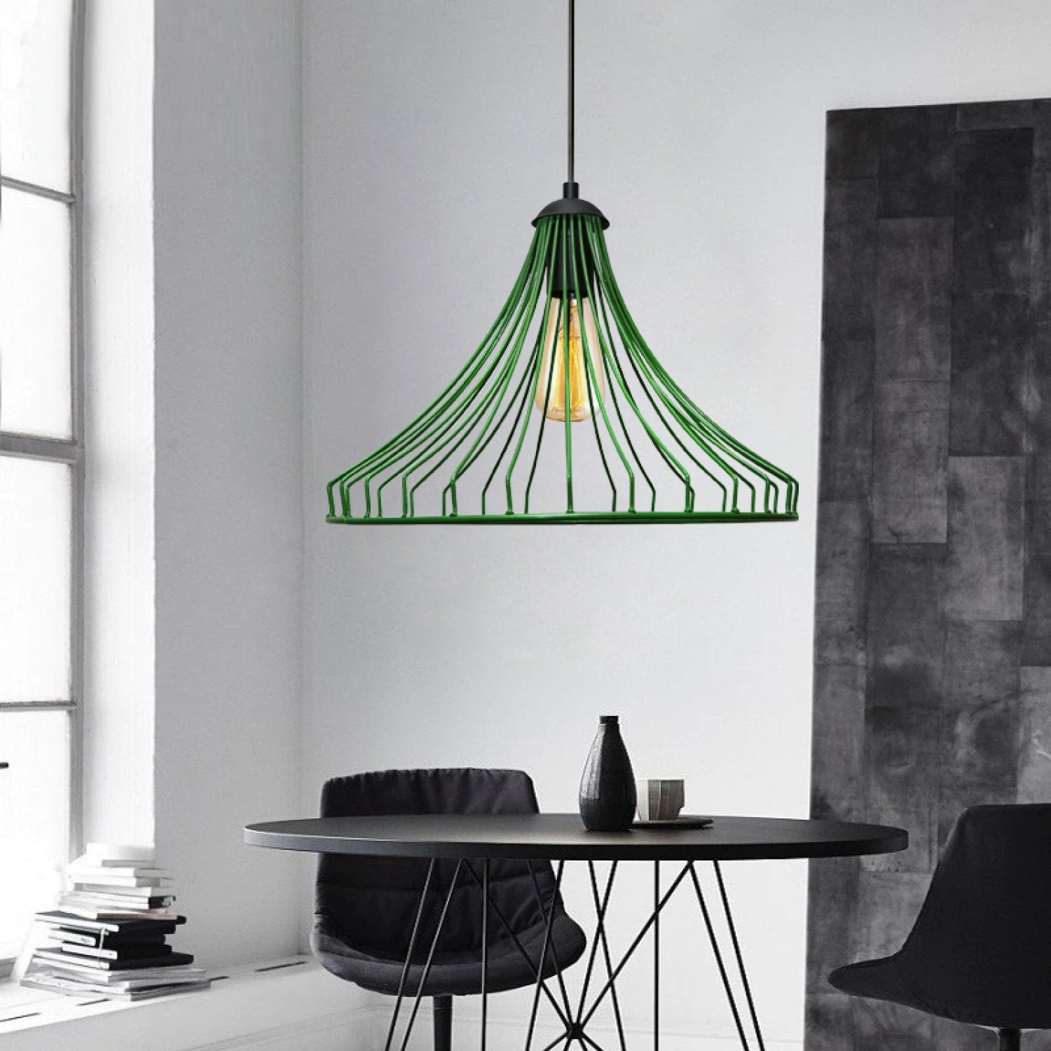 Metal Cage Green Wire Pendant Lighting | ByLamp