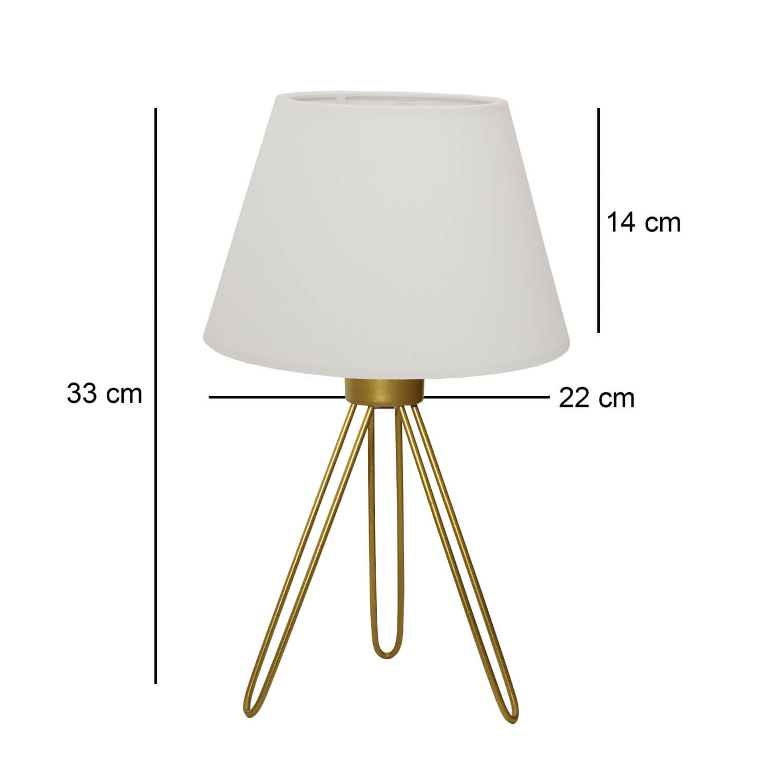 Metal Tripod Lampshade - Cream / Antique - 26 cm | ByLamp