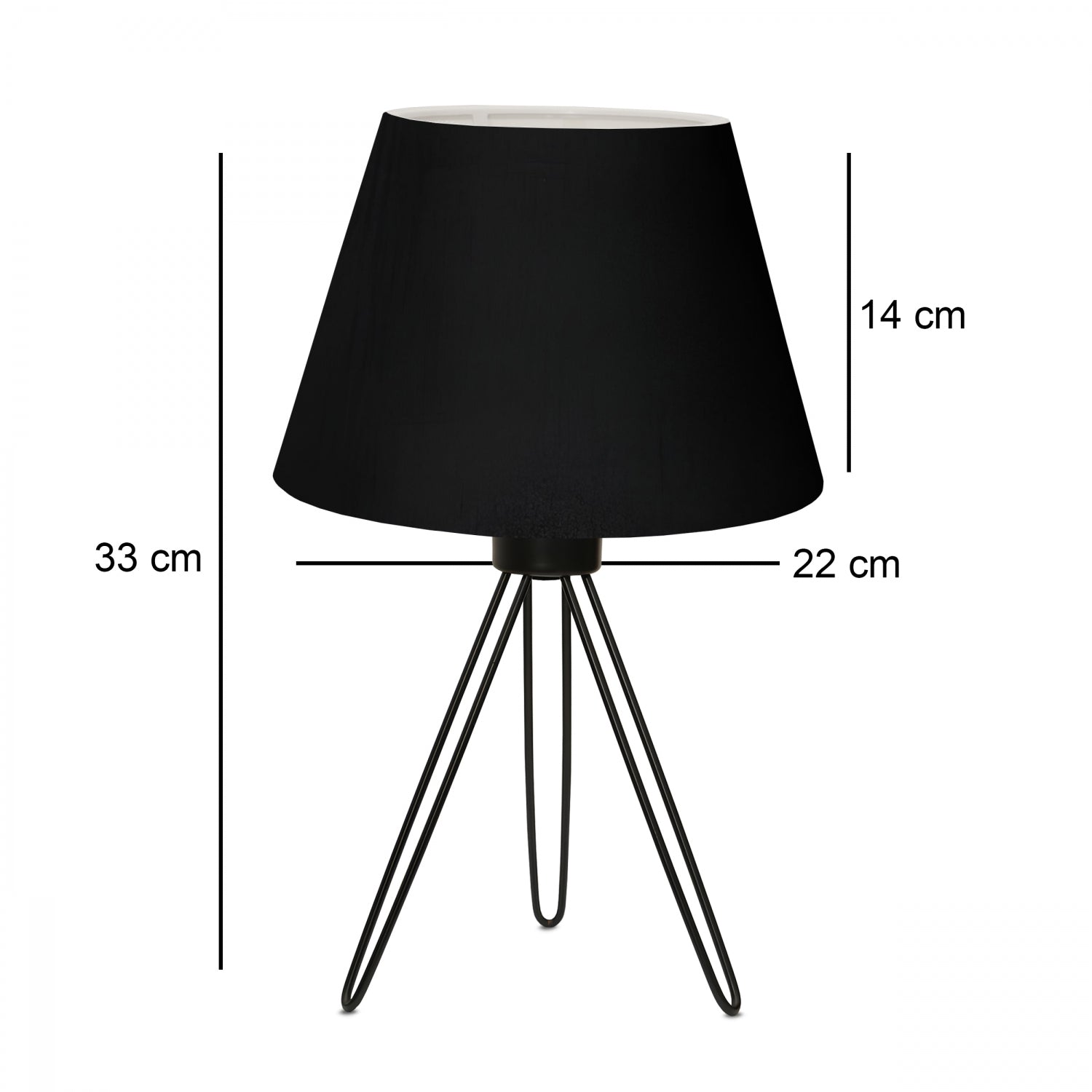 Metal Tripod Lampshade - Black / Antique - 26 cm | ByLamp