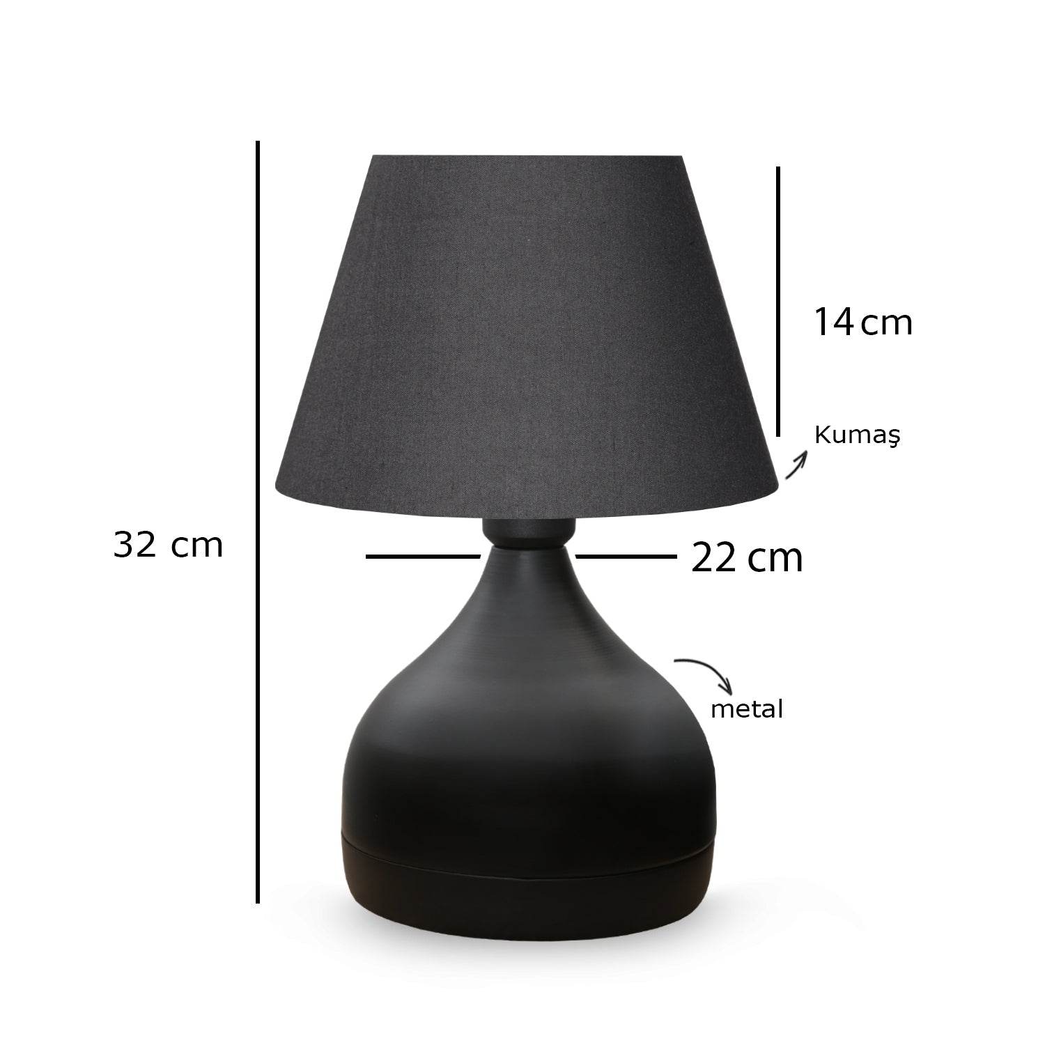 Milano Metal Body Black Lampshade Table Lamp | ByLamp