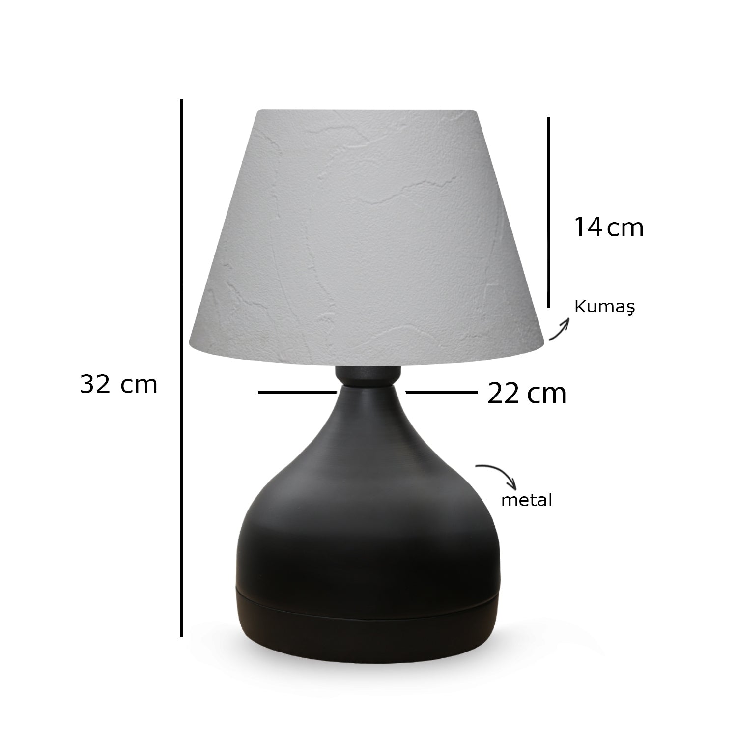 Milano Metal Body Gray Lampshade Table Lamp | ByLamp