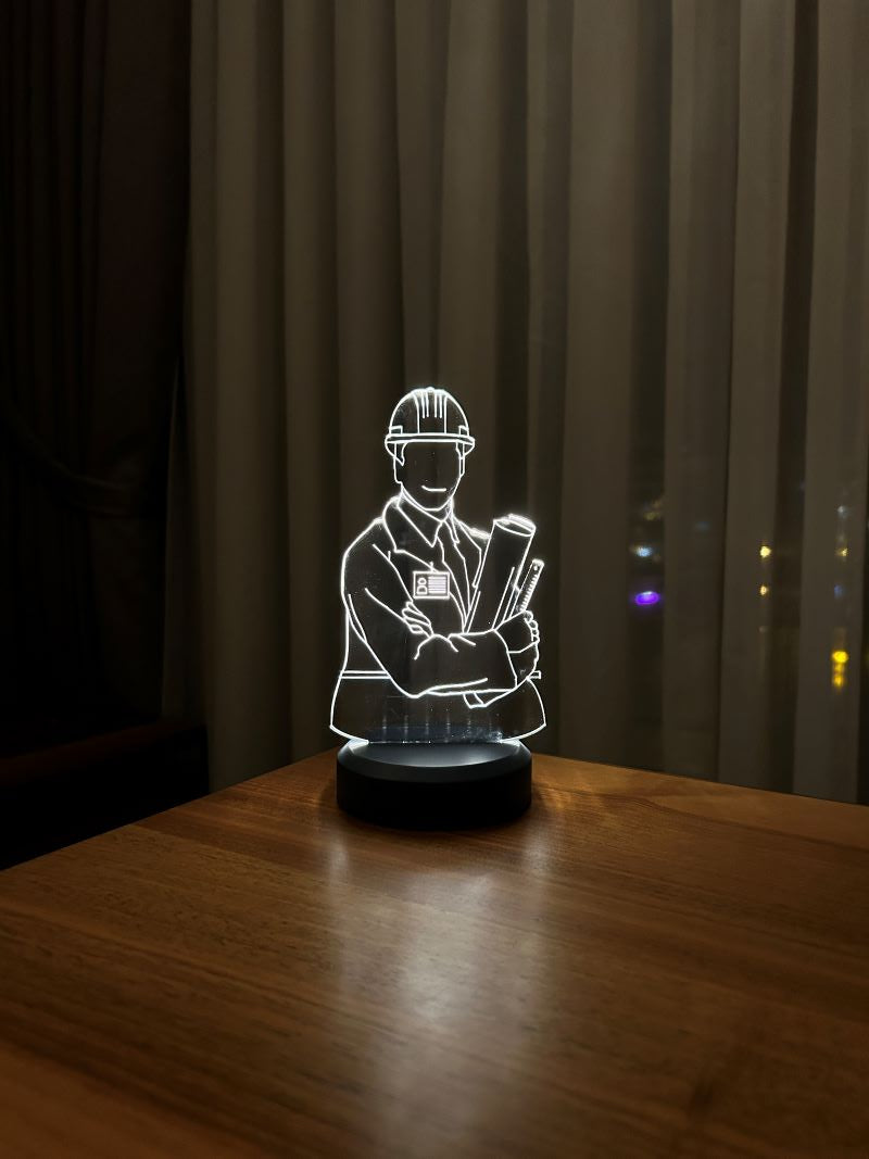 3-D engineer LED table lamp