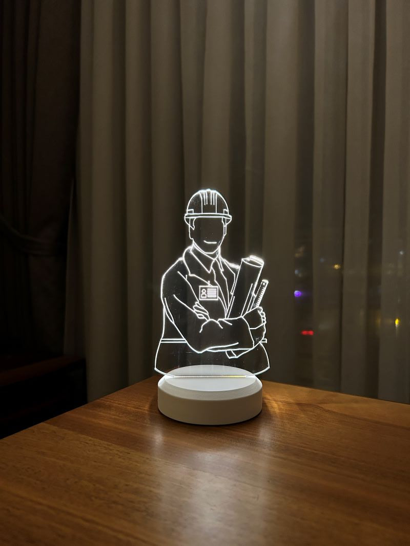 3-D engineer LED table lamp