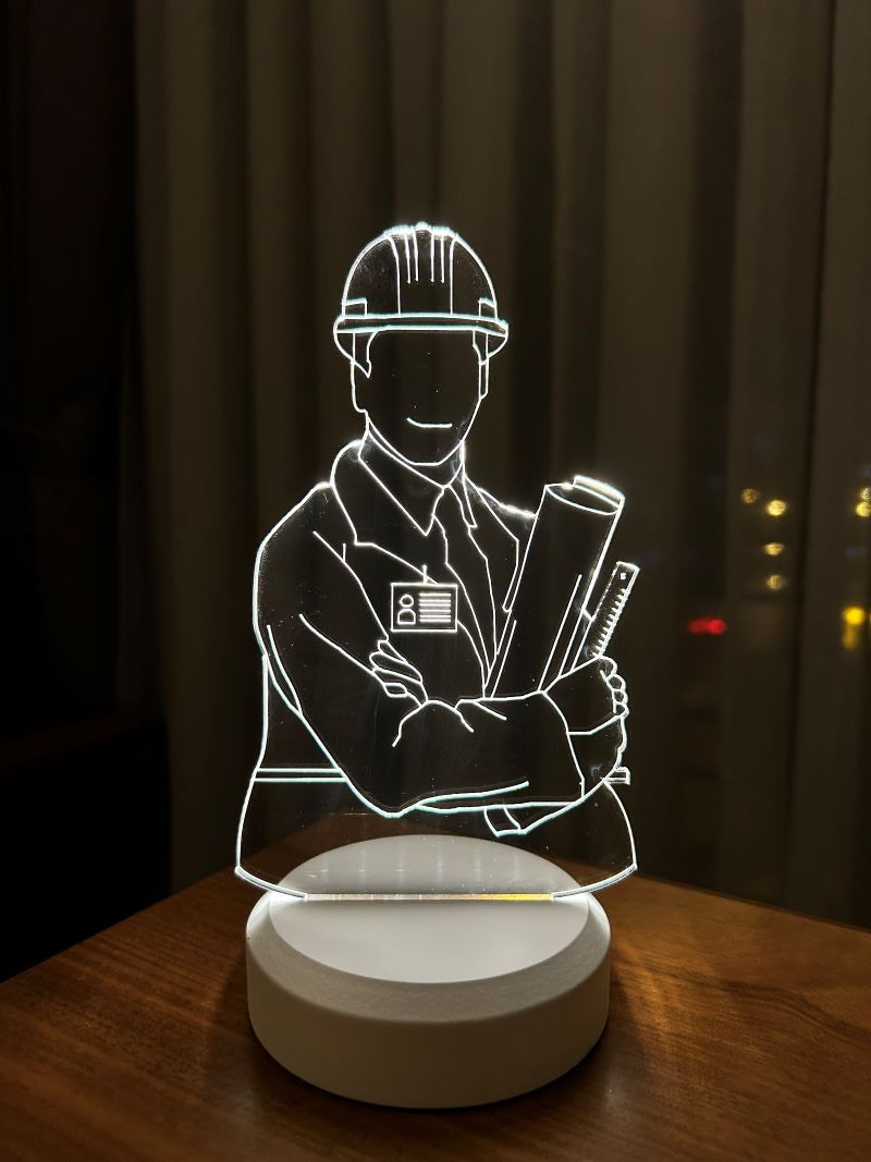 3-D engineer LED table lamp