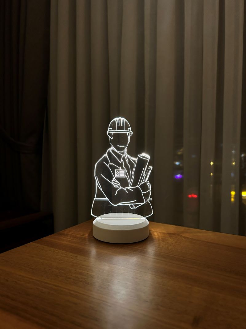 3-D engineer LED table lamp