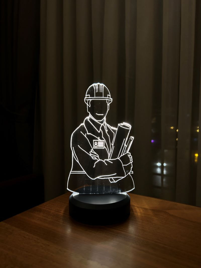 3-D engineer LED table lamp