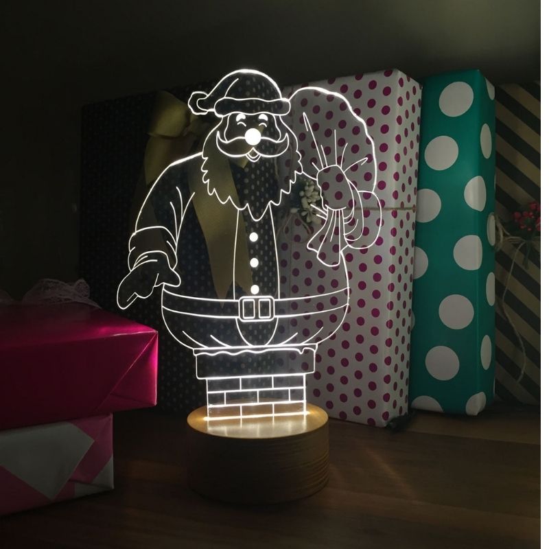 3D Santa Claus Chimney LED Lamp