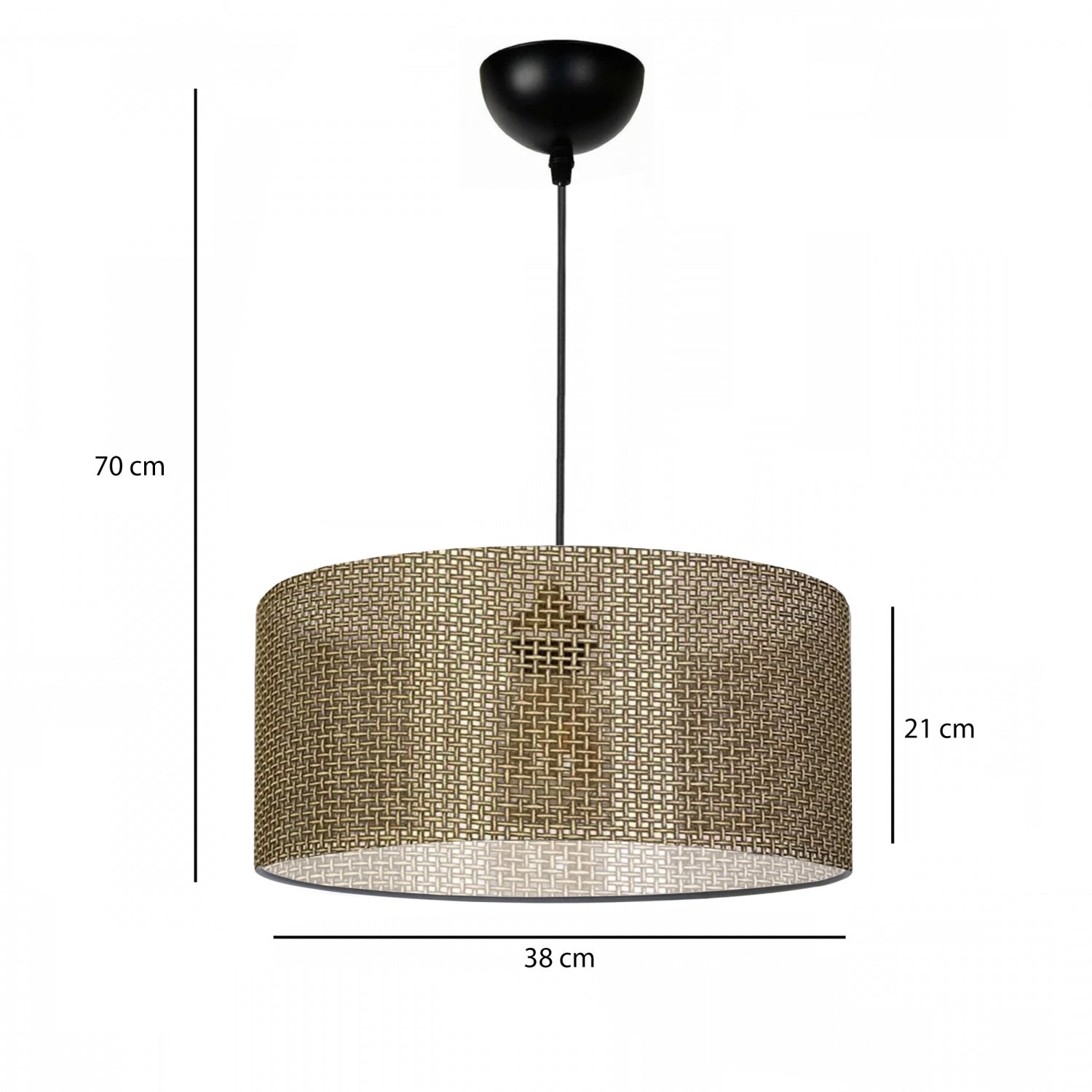 Knitted Patterned 38 cm Drum Lampshade Pendant Lamp | ByLamp