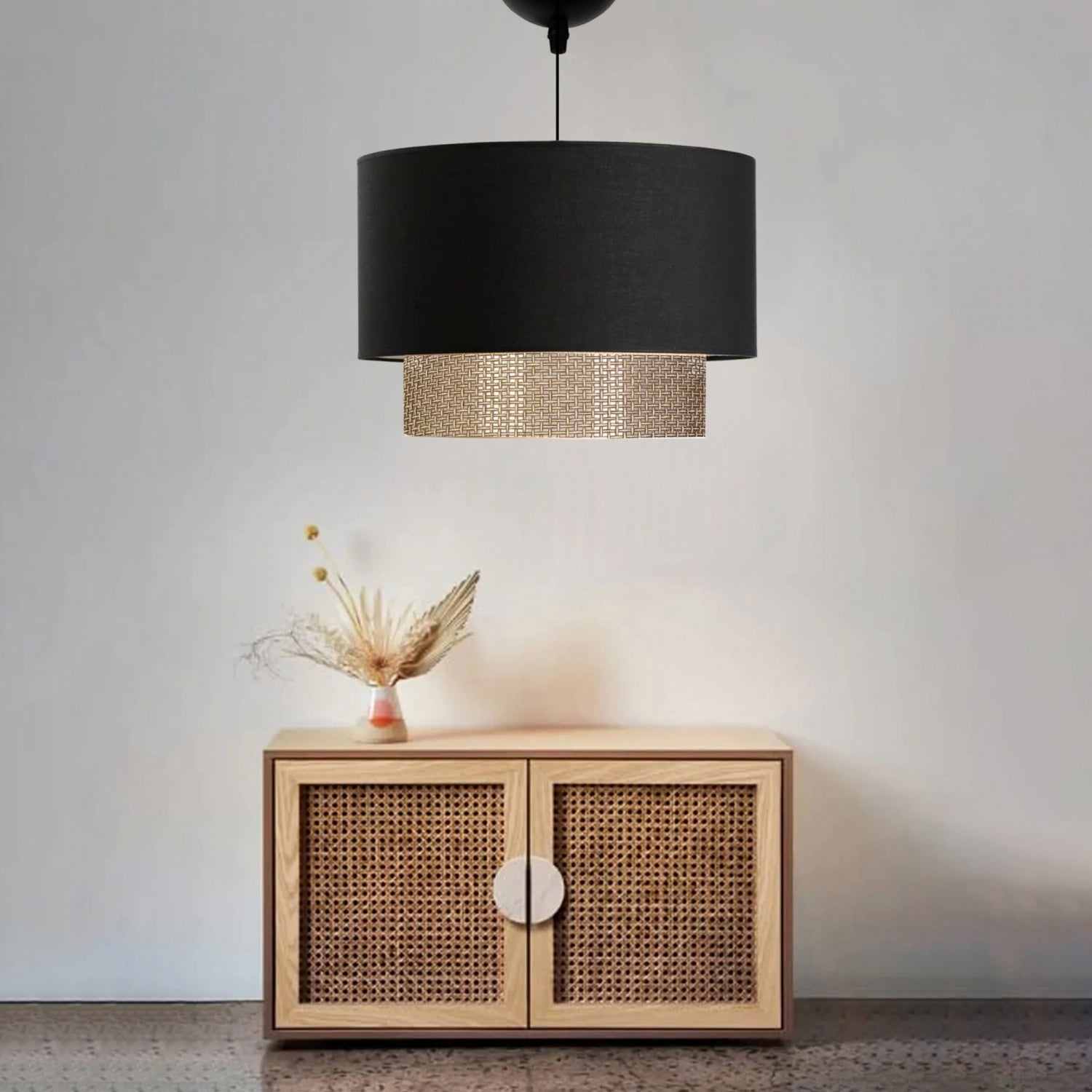 Knitted Patterned Black Headed Lampshade Pendant Lamp | ByLamp