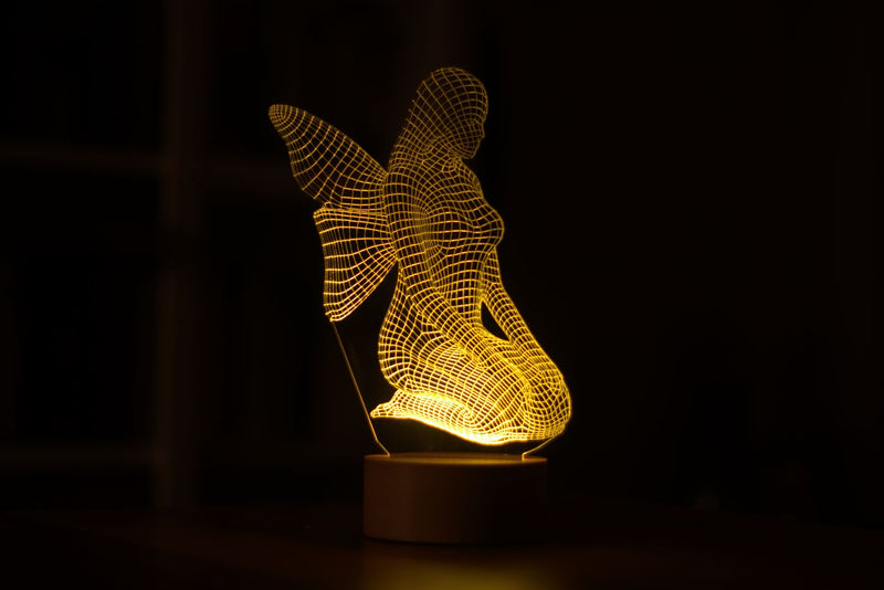 Lámpara led ángel sentado en 3D