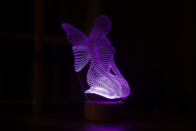 Lámpara led ángel sentado en 3D