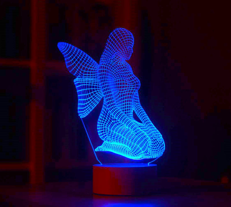 3D Sitting Angel Led Lamp