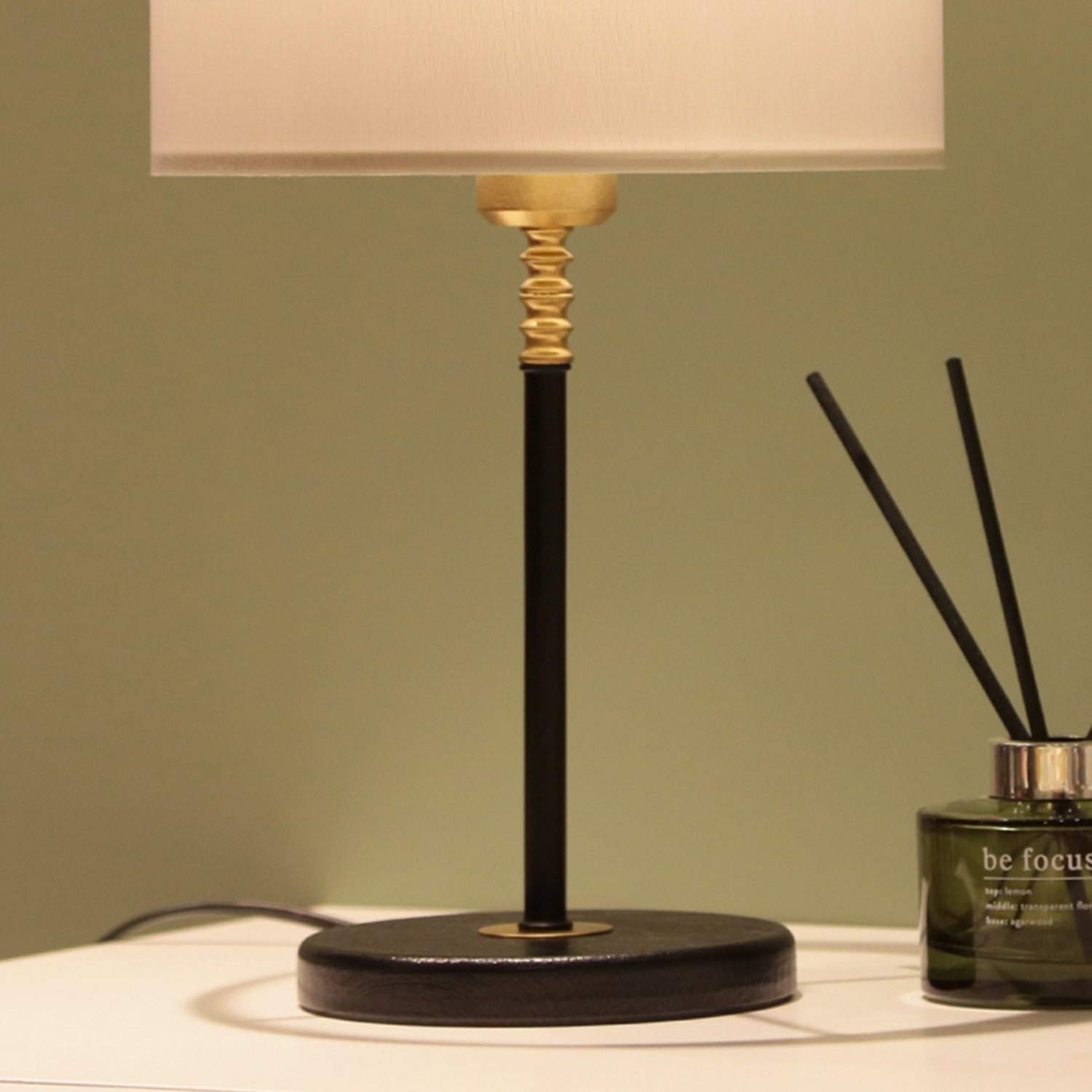 Palermo Gold Detailed Cream Shade Table Lamp | ByLamp