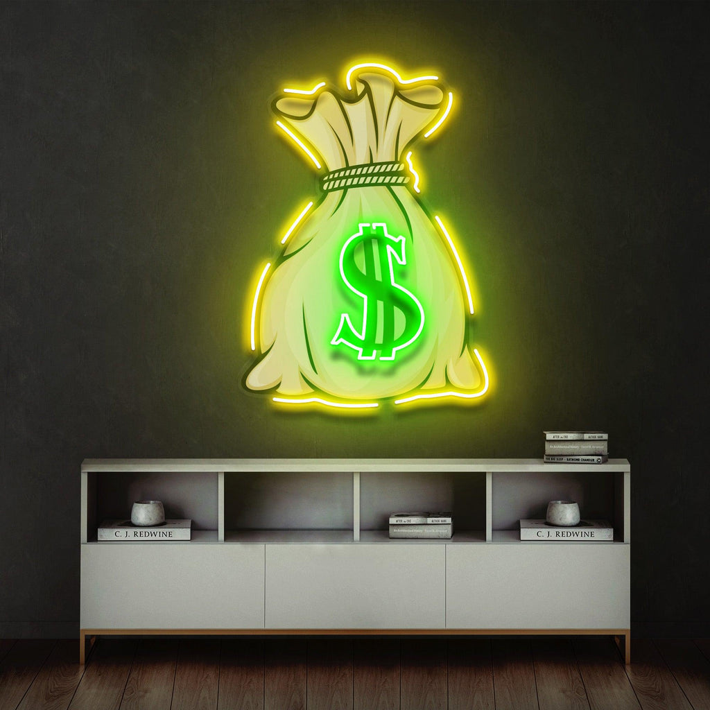 Money Bag Figured Led Light Neon Sign