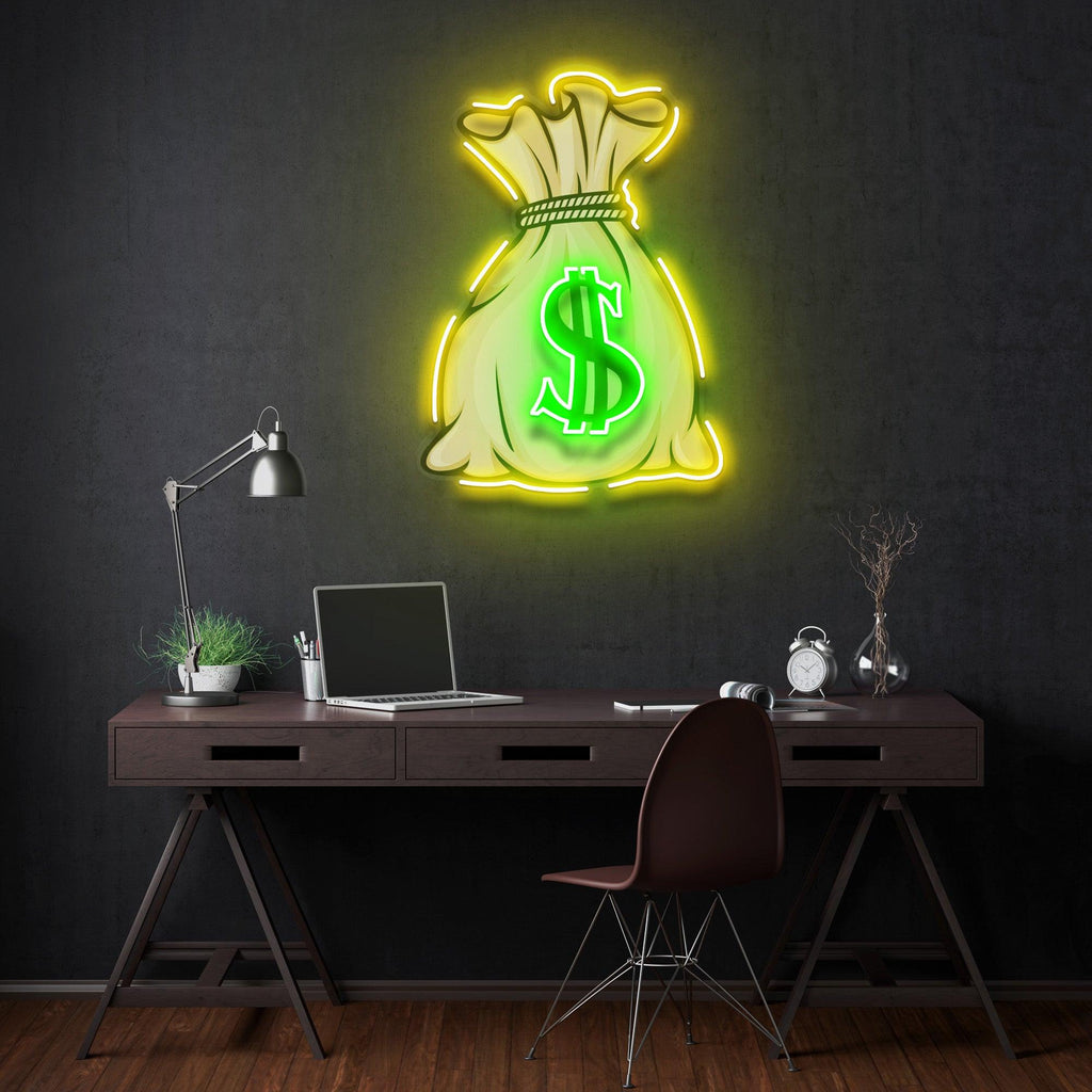 Money Bag Figured Led Light Neon Sign