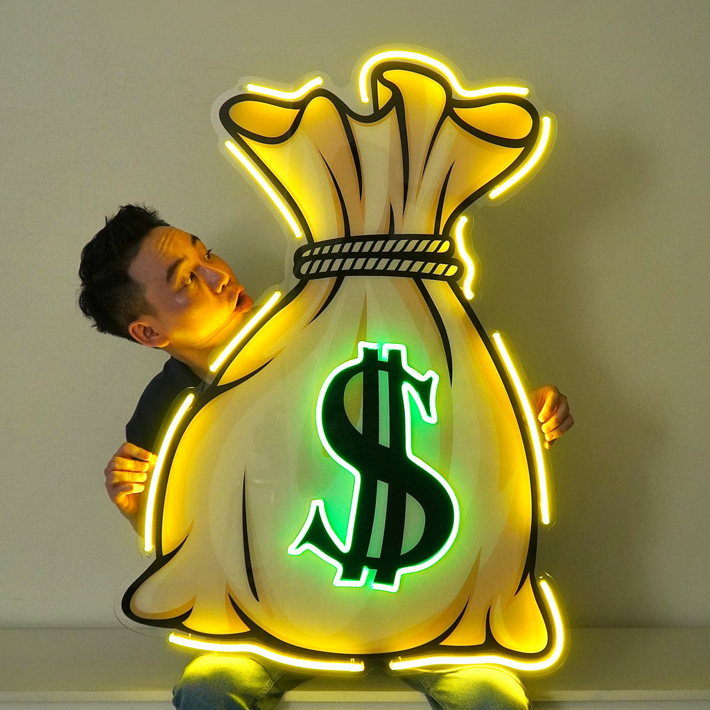 Money Bag Figured Led Light Neon Sign