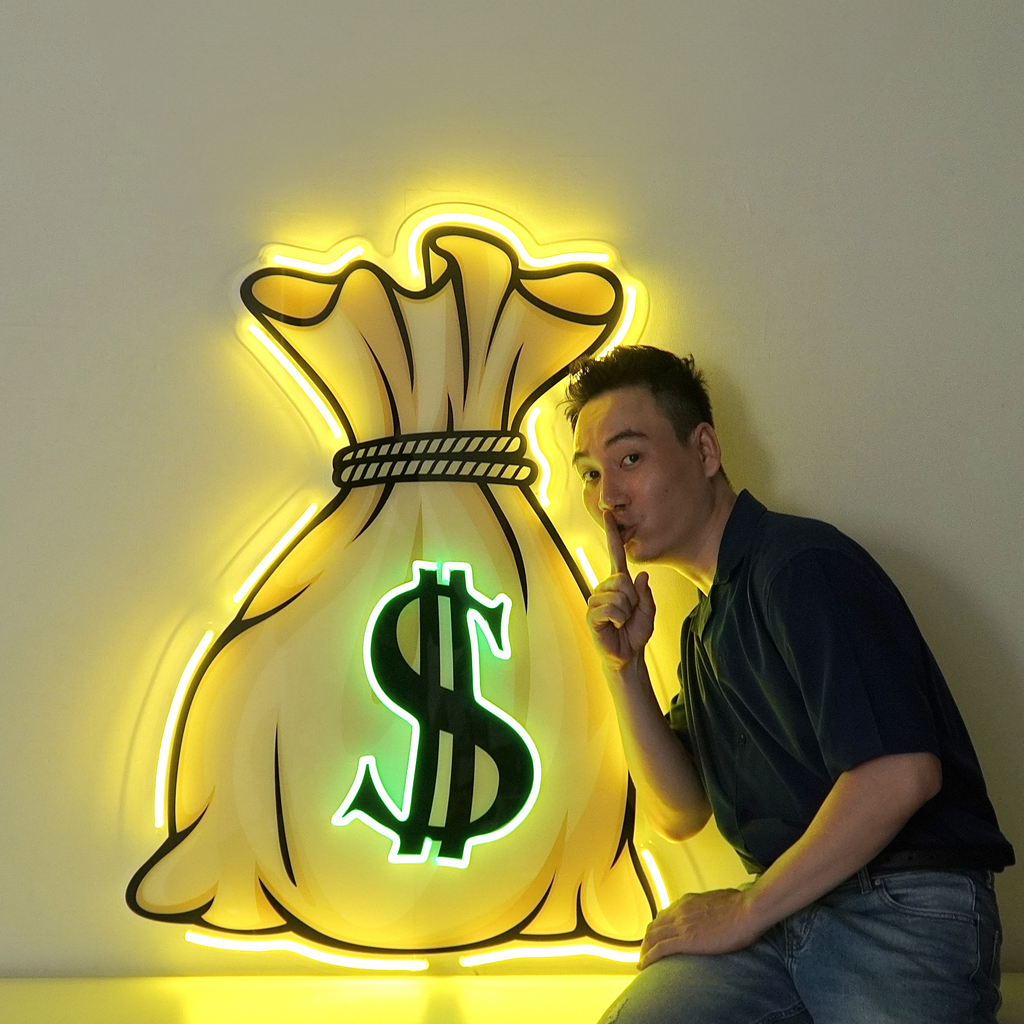 Money Bag Figured Led Light Neon Sign