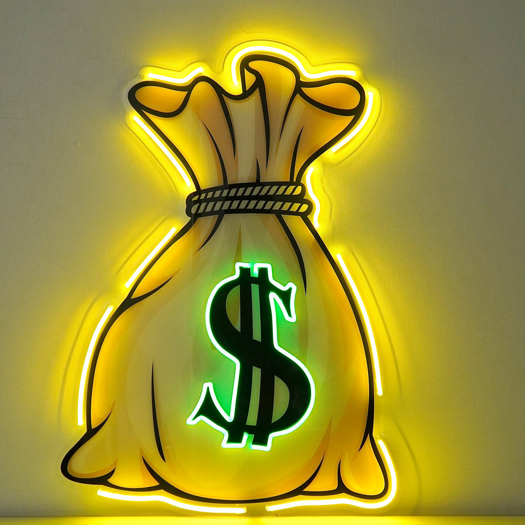 Money Bag Figured Led Light Neon Sign