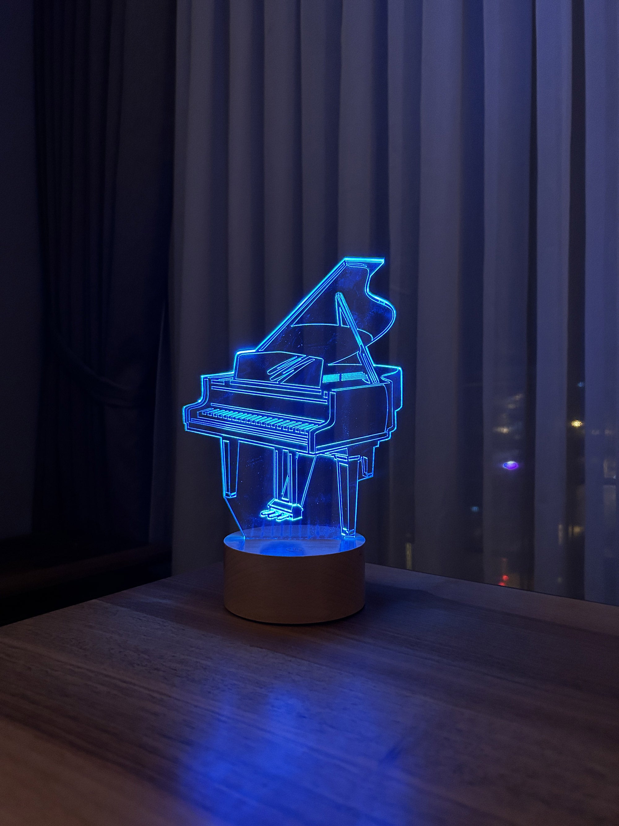 3D piano LED lamp