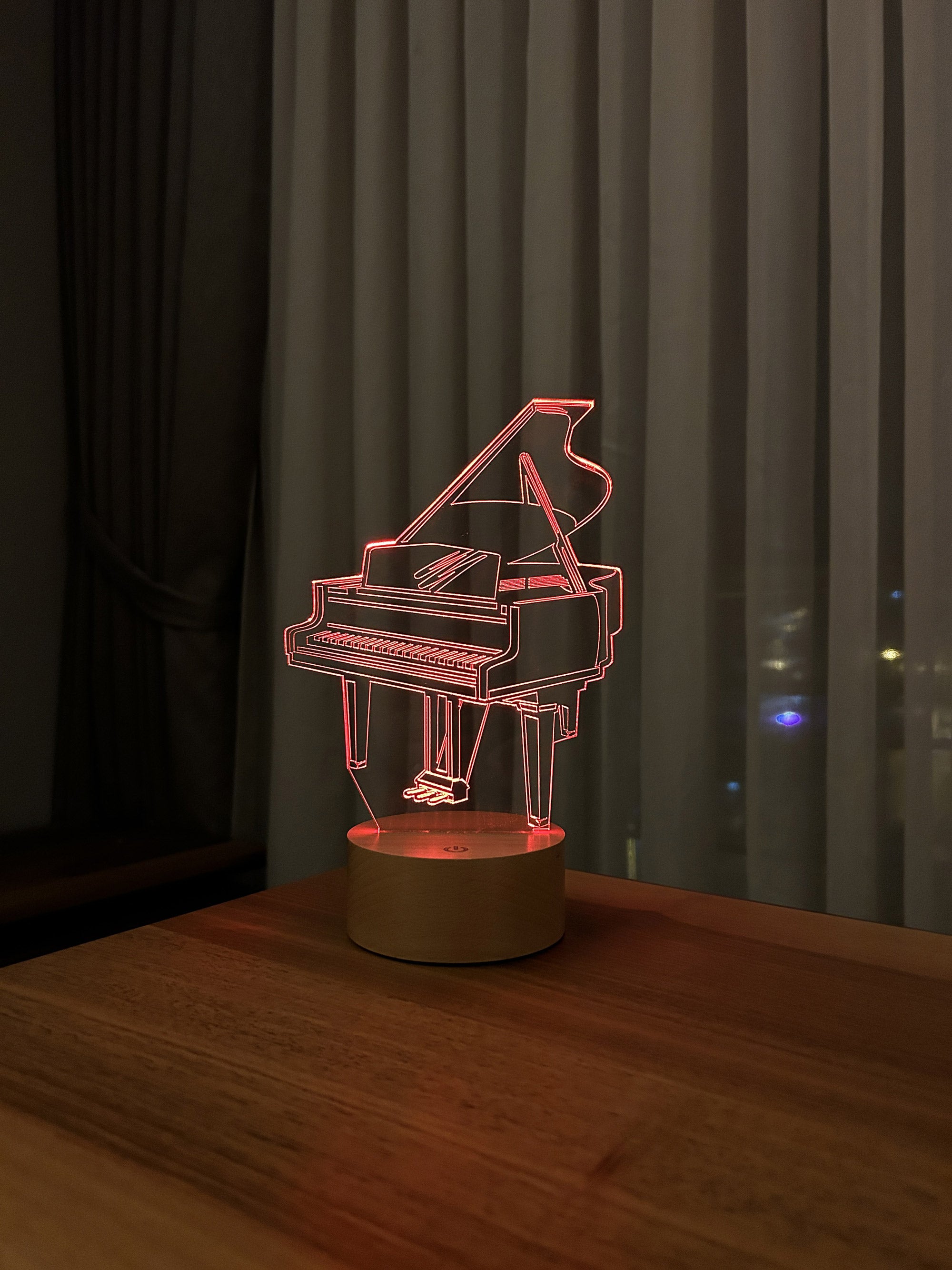 3D piano LED lamp