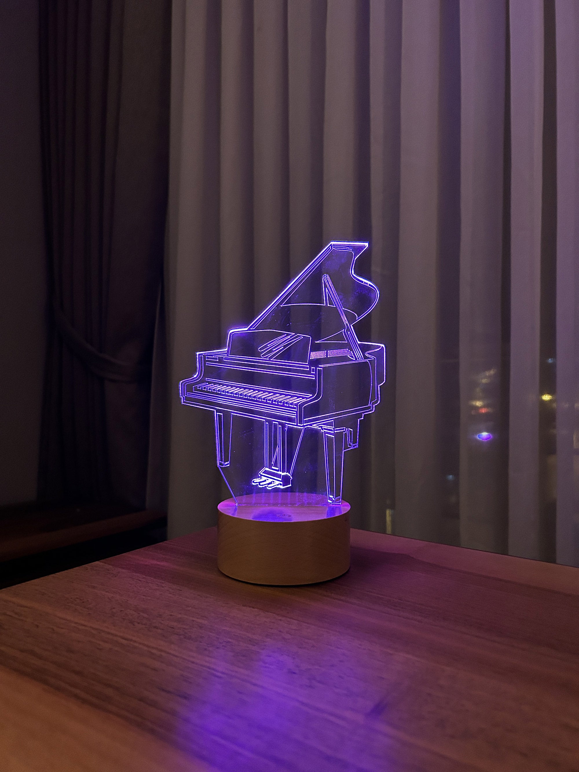 3D piano LED lamp